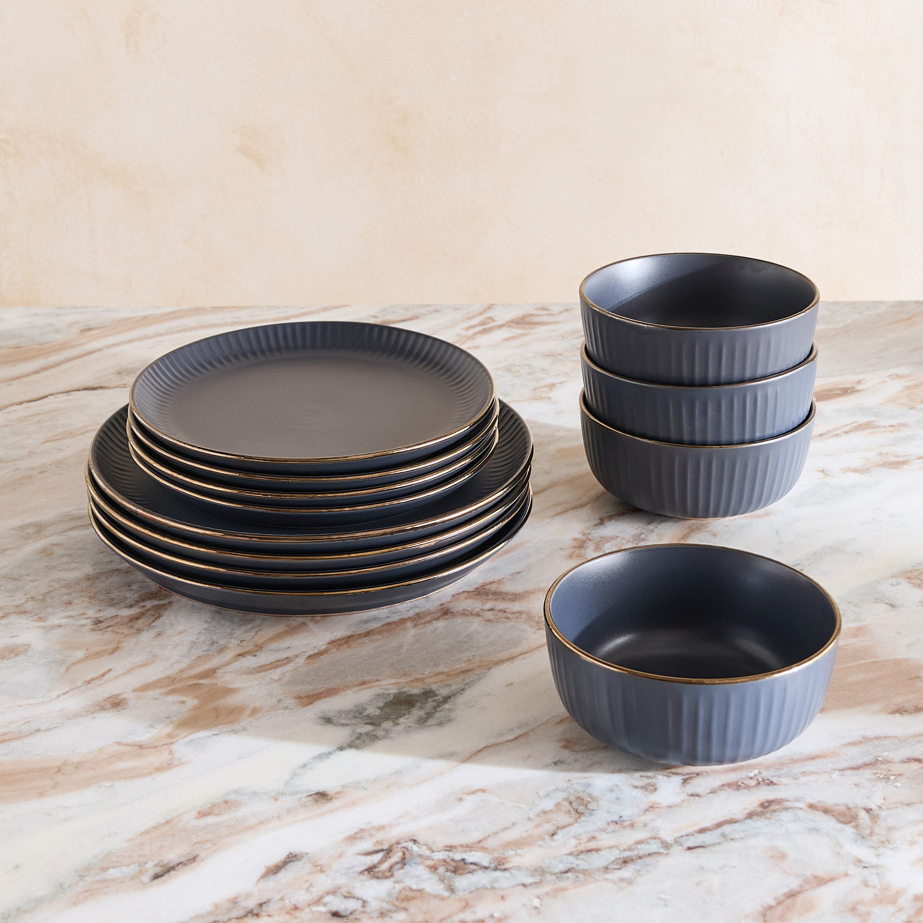 Elegenza Embossed 12-Piece Dinner Set - Serves 4-hbxdiningroom-tabletop-dinnersets-image-5