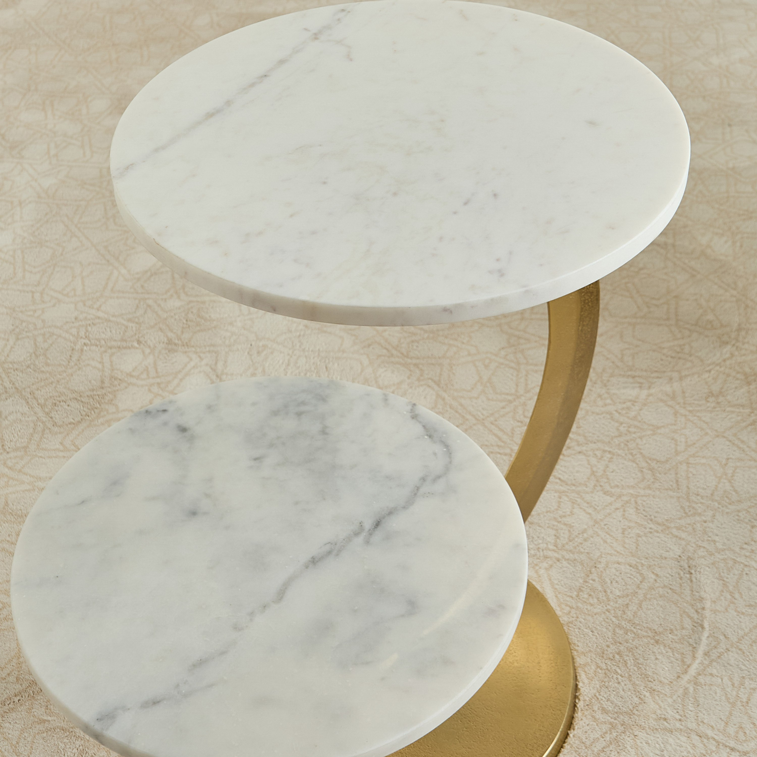 Moon 2-Tier Geniune Marble Accent Table-hbxfurniture-livingroom-endtables-image-3