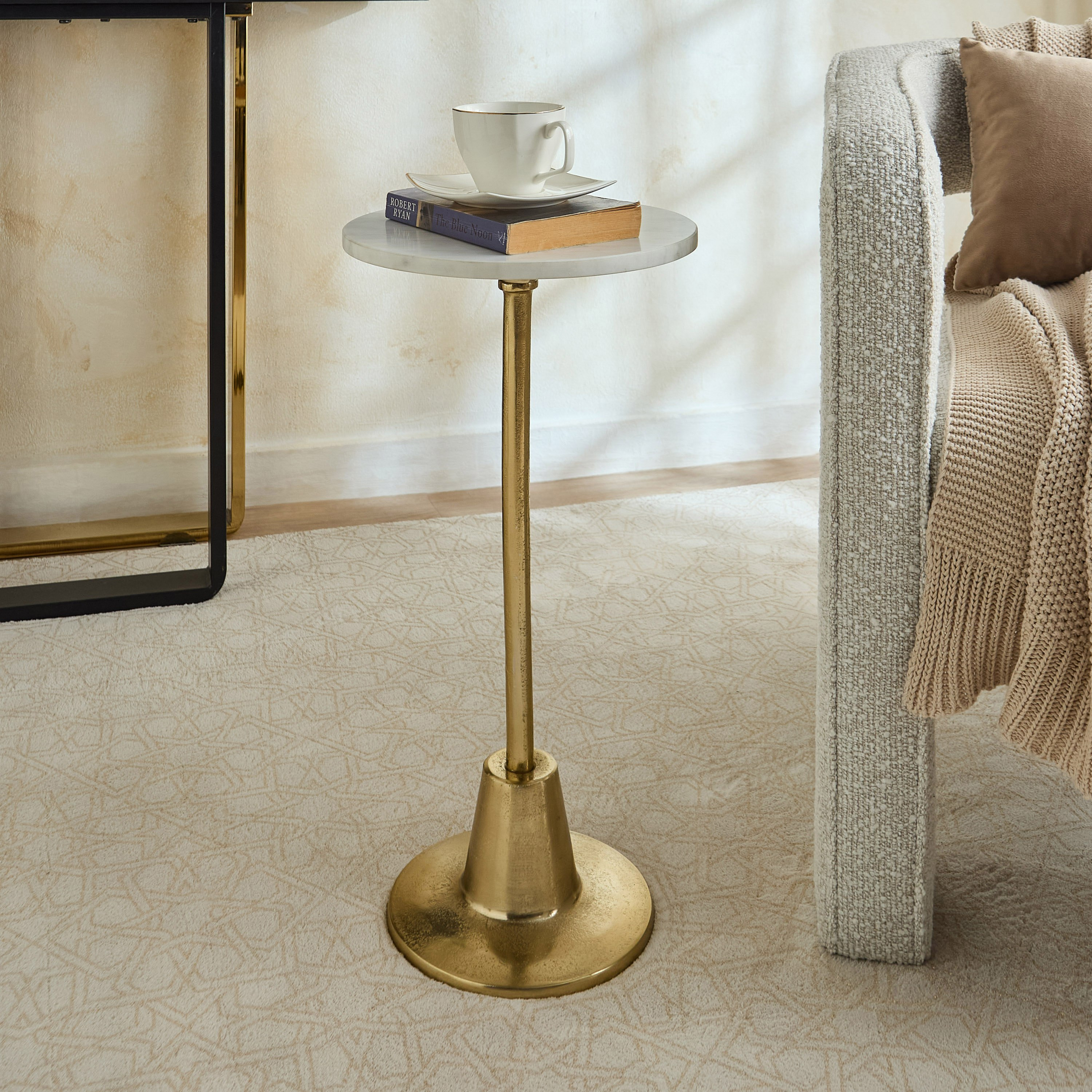 Elset Small Geniune Marble Accent Table-hbxfurniture-livingroom-endtables-image-1