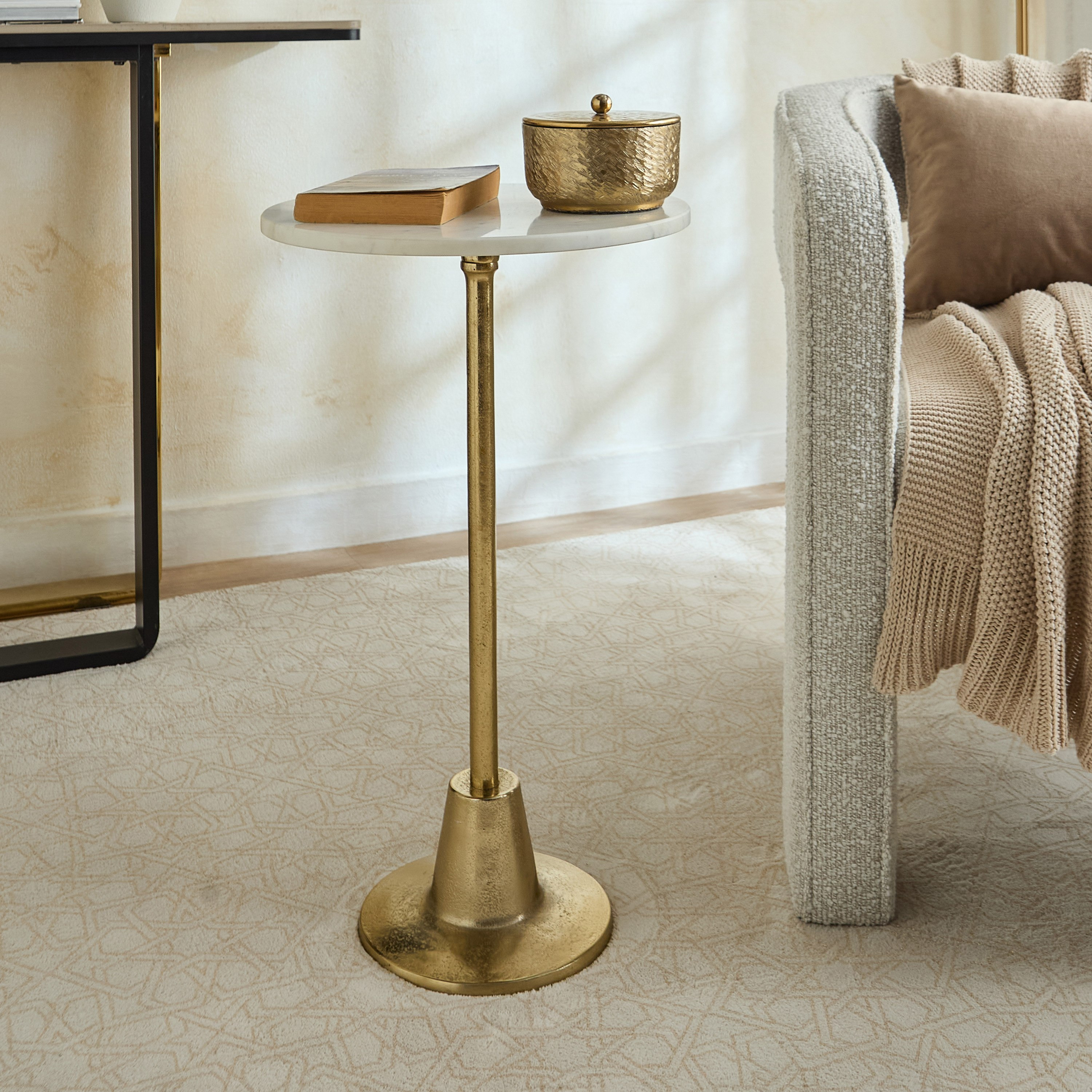 طاولة زينة رخام أصلي من إلست - كبيرة-hbxfurniture-livingroom-endtables-image-1