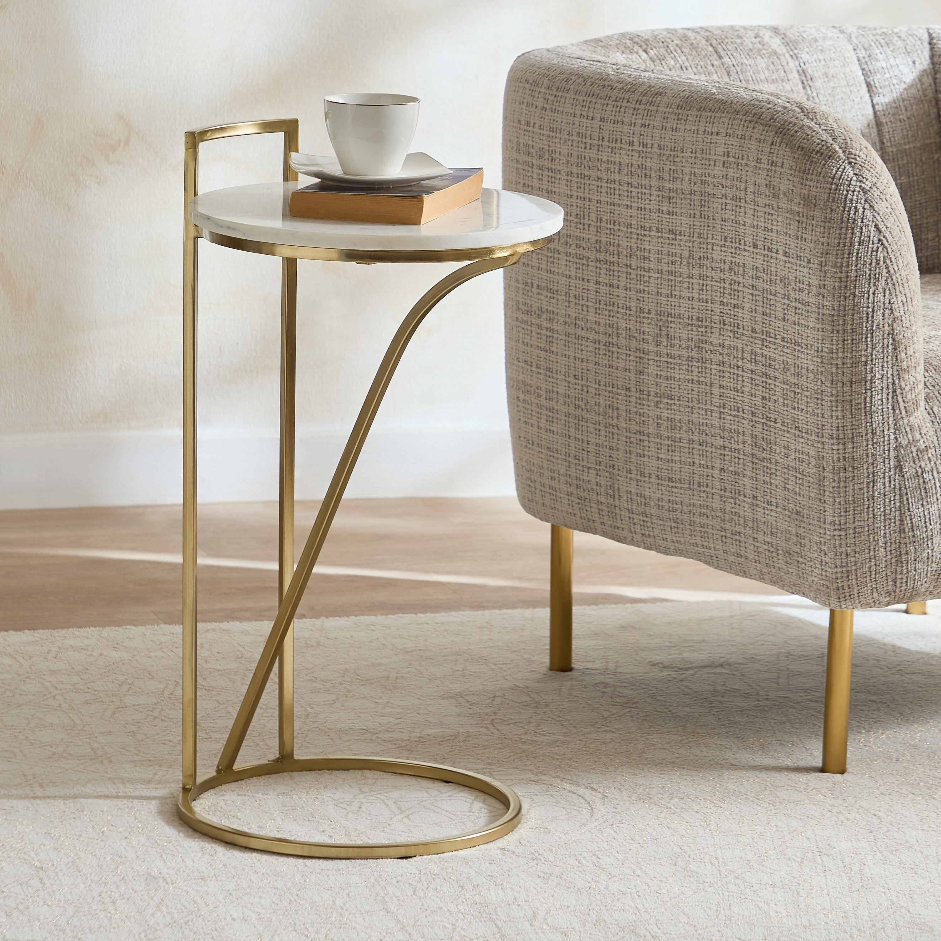 Cavon Gradient Genuine Marble Top Accent Table-hbxfurniture-livingroom-endtables-image-1
