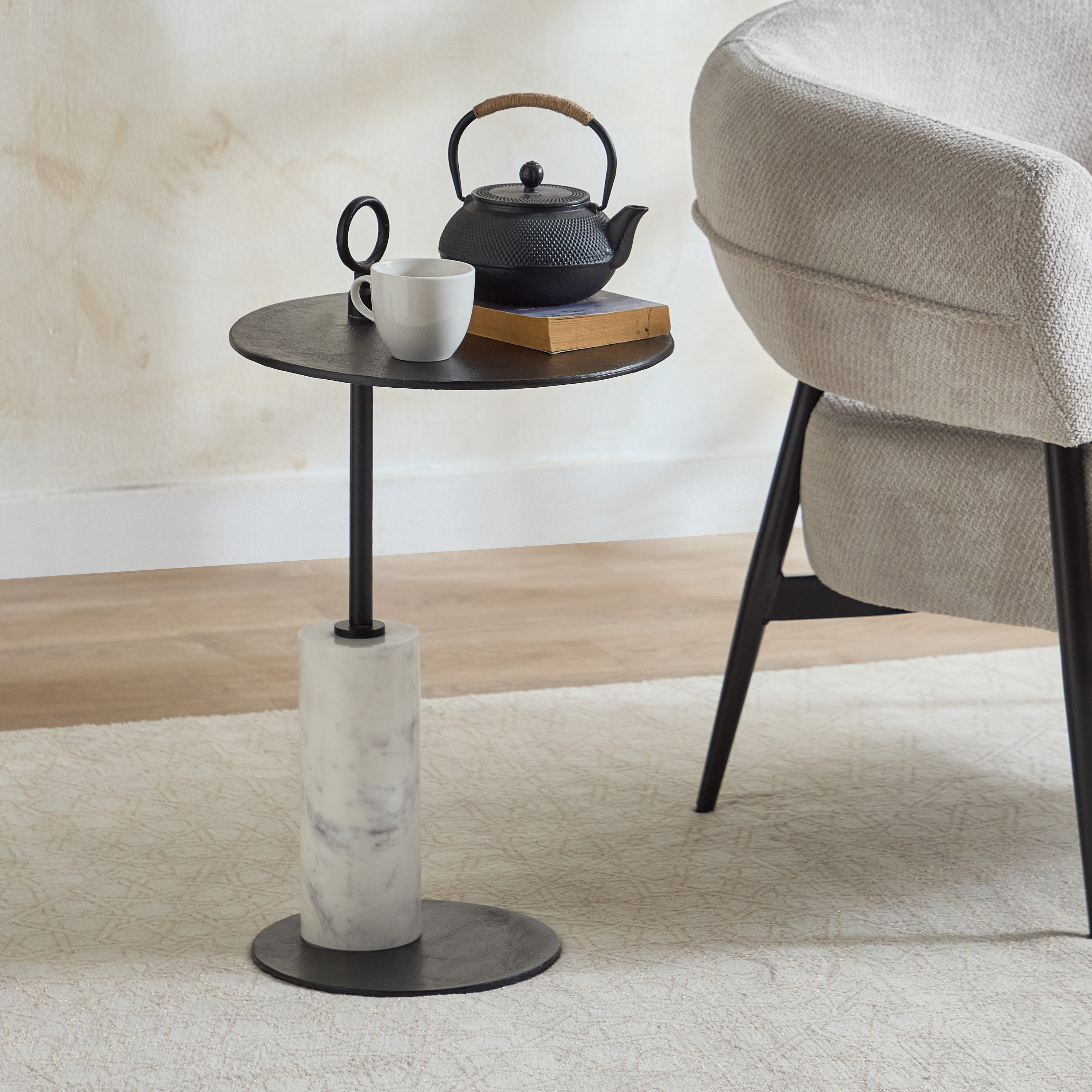 Vendra Isabela Geniune Marble Base Accent Table-hbxfurniture-livingroom-endtables-image-1