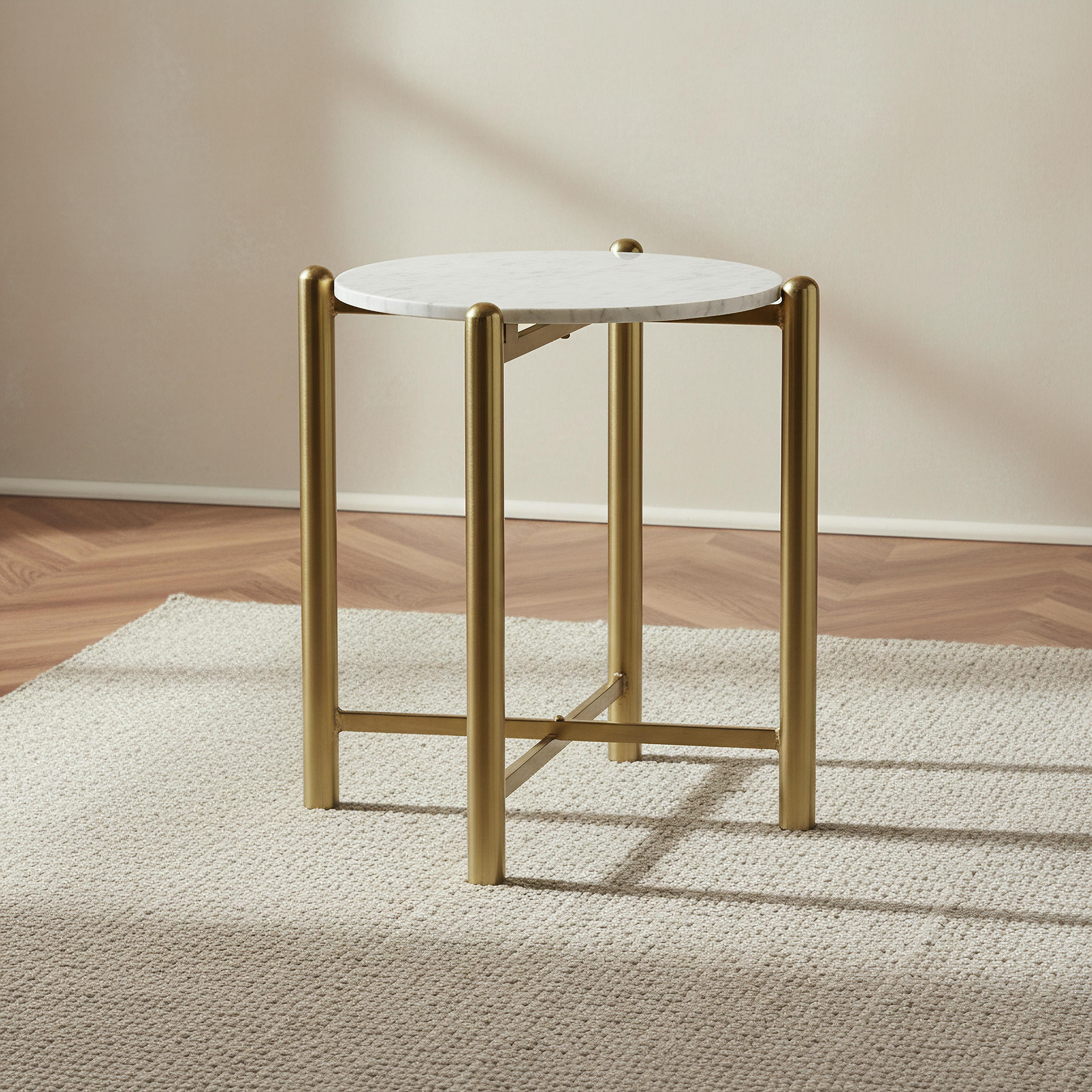 Vendra Treesa Geniune Marble Top End Table-hbxfurniture-livingroom-endtables-image-1