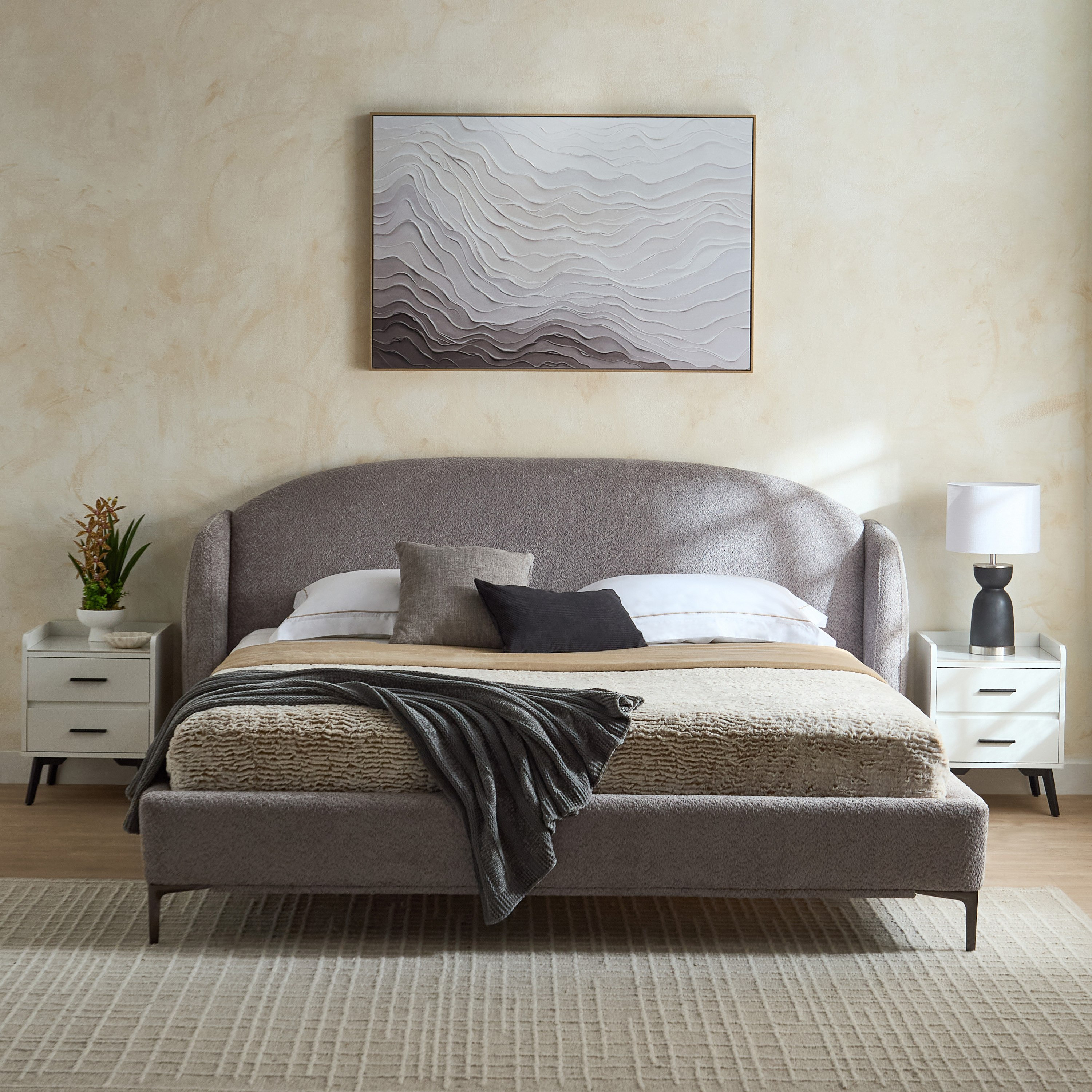 Marwell Dona Upholstered King Bed - 180x200 cm-hbxfurniture-bedsandbedsets-beds-king-image-7