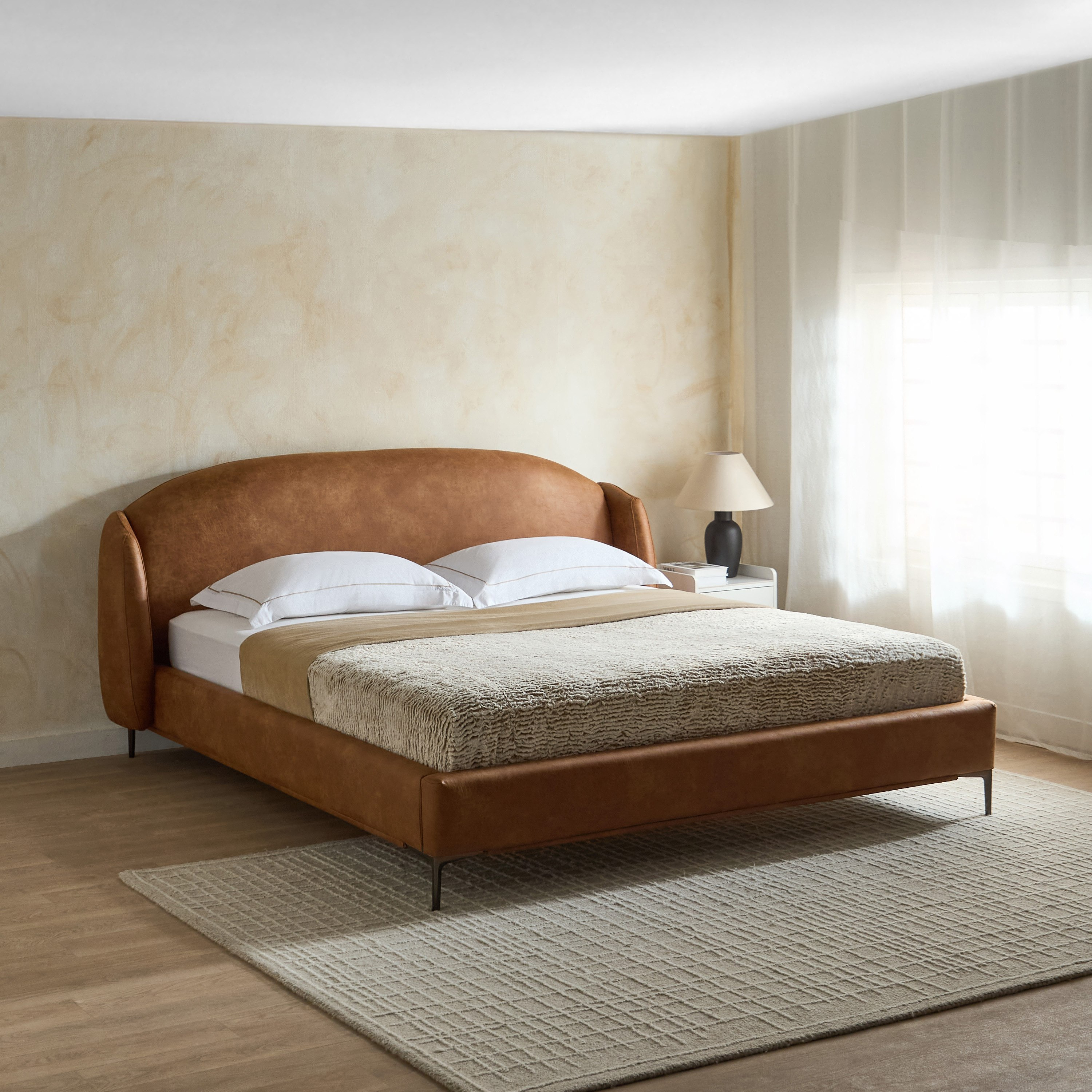 Marwell Dona Upholstered Queen Bed - 160x200 cm-hbxbedroom-bedsandbedsets-beds-queen-image-1