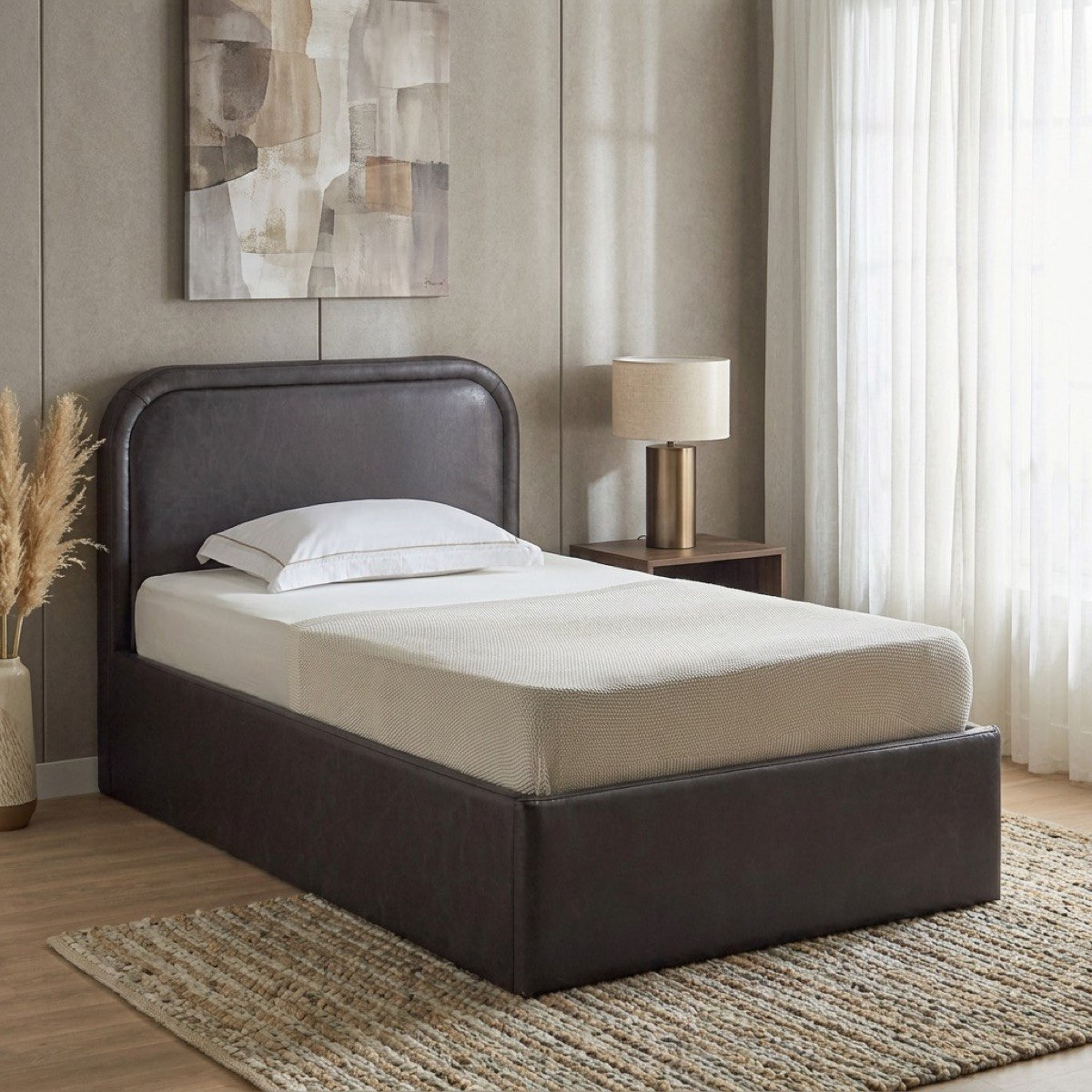 Movo Nordica Opal Upholstered Twin Bed - 120x200 cm-hbxbedroom-bedsandbedsets-upholsteredbeds-twin-image-1