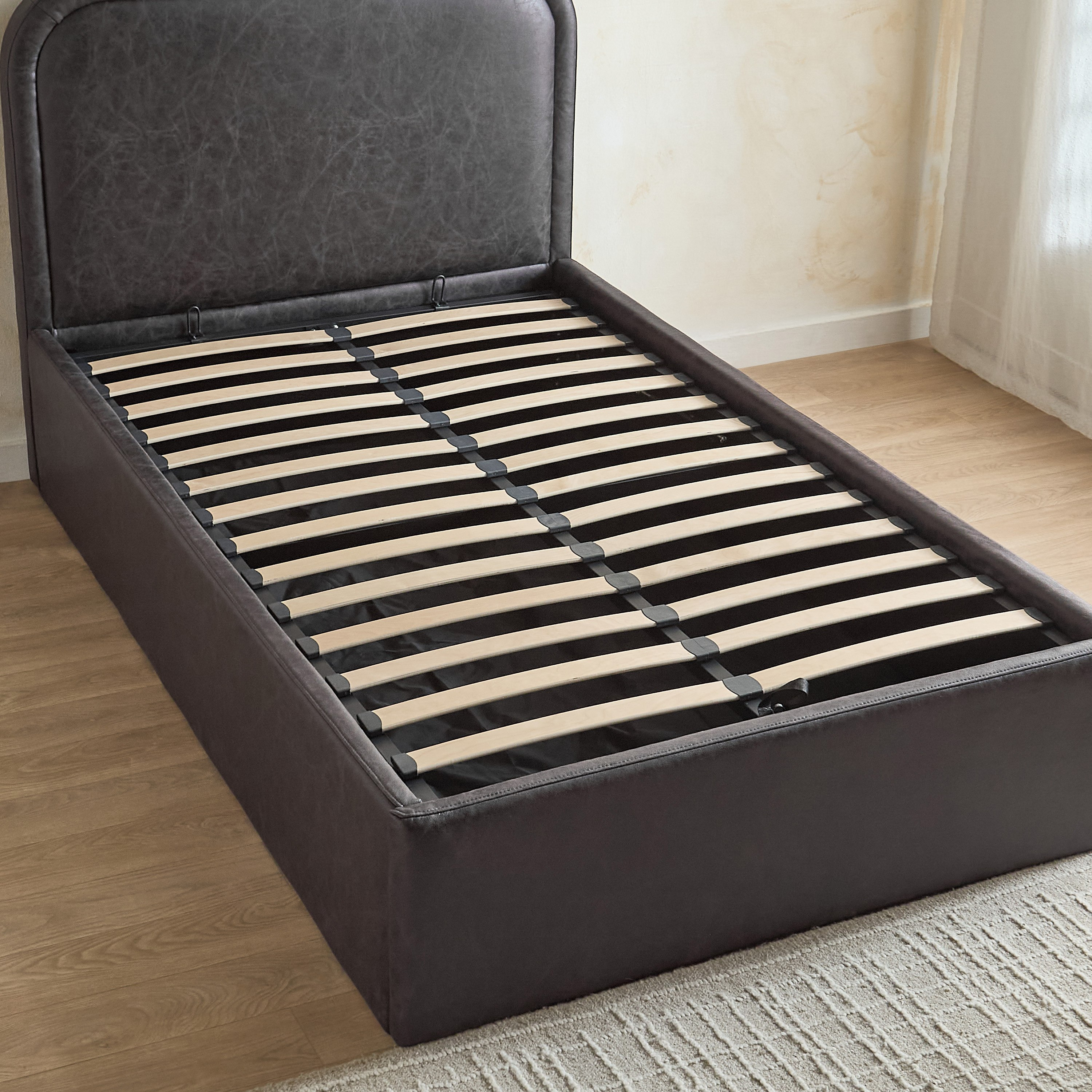 Movo Nordica Opal Upholstered Hydraulic Storage Twin Bed - 120x200 cm-hbxbedroom-bedsandbedsets-upholsteredbeds-twin-image-9