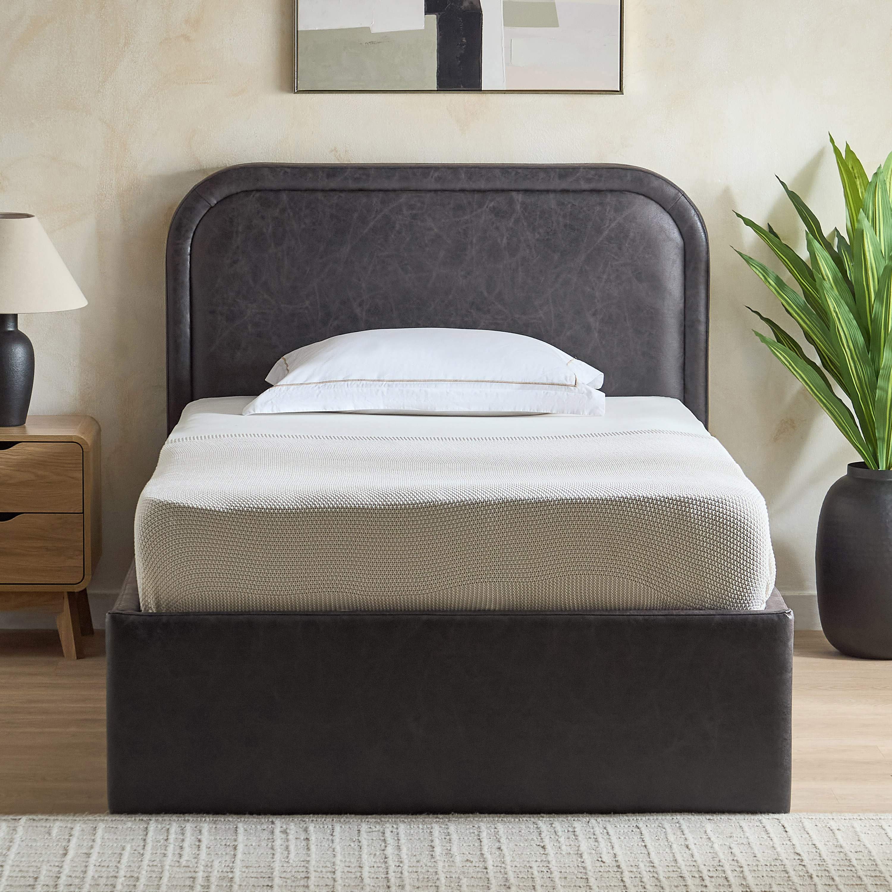 Movo Nordica Opal Upholstered Hydraulic Storage Single Bed - 90x200 cm-hbxkidsandyouth-bedsandbedsets-beds-single-image-2