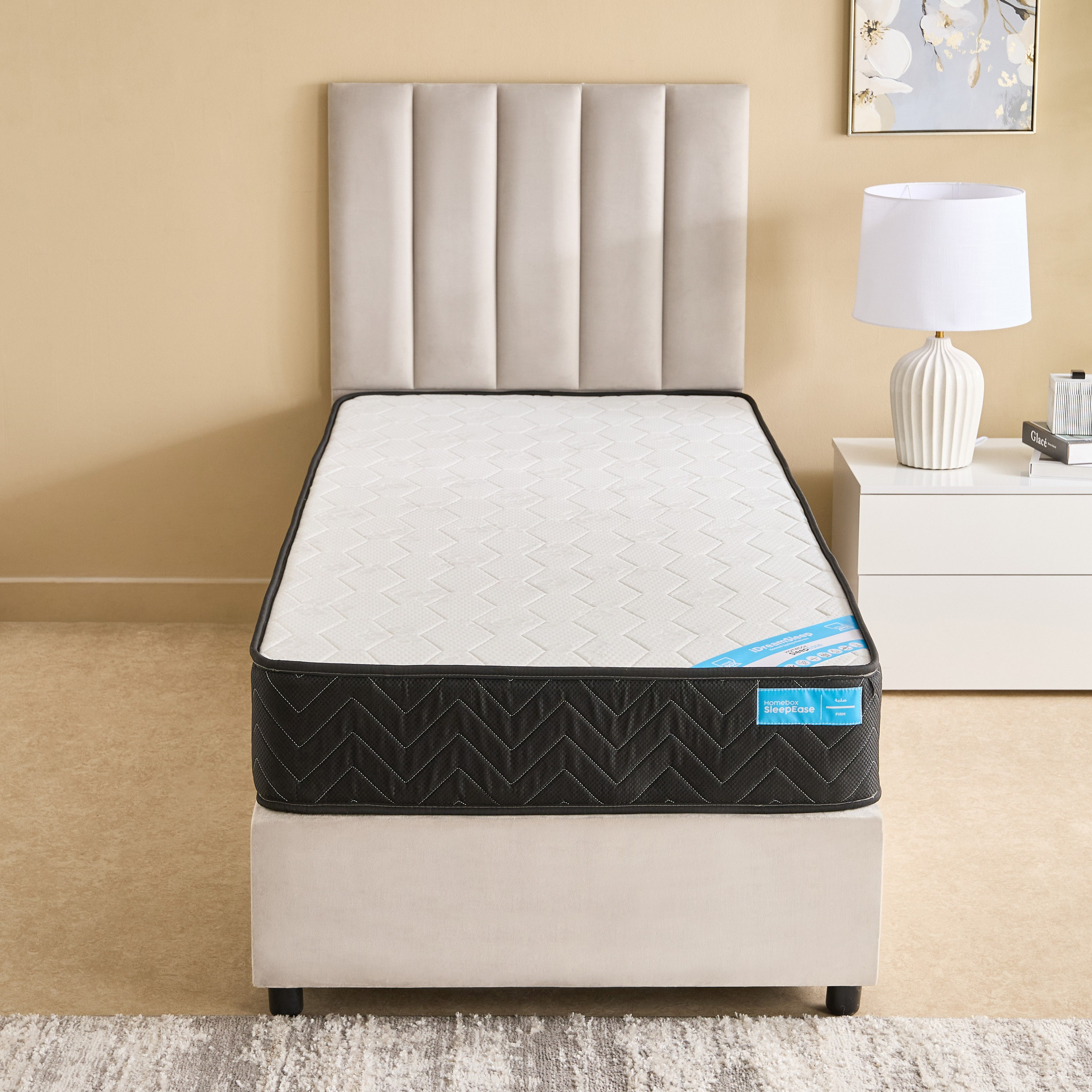 iSleepEase DreamSleep Firm Knitted Fabric HR Bonnell Spring Single Mattress - 90x200x21 cm-hbxfurniture-bedroom-mattresses-single-image-2