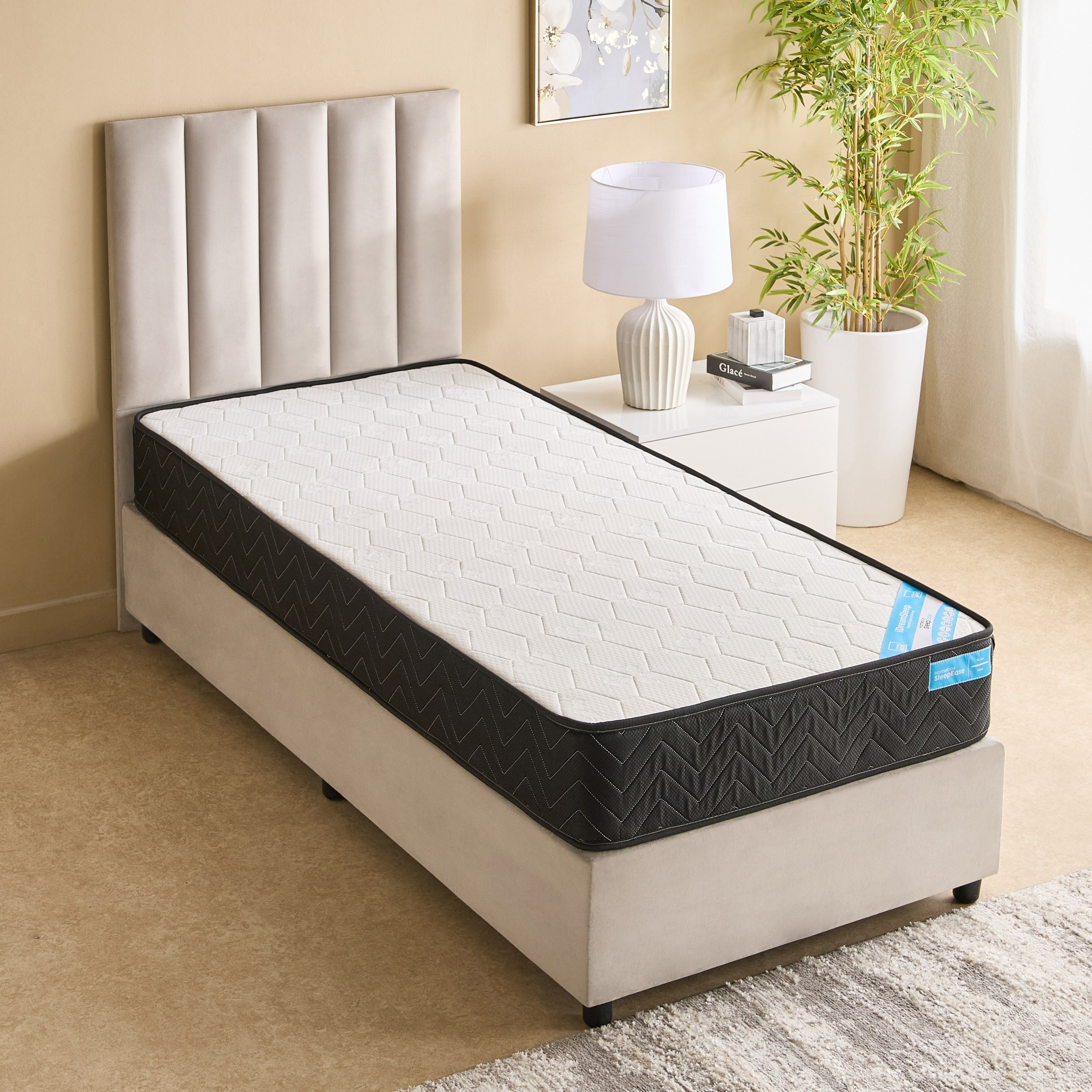 iSleepEase DreamSleep Firm Knitted Fabric HR Bonnell Spring Single Mattress - 90x200x21 cm-hbxfurniture-bedroom-mattresses-single-image-3
