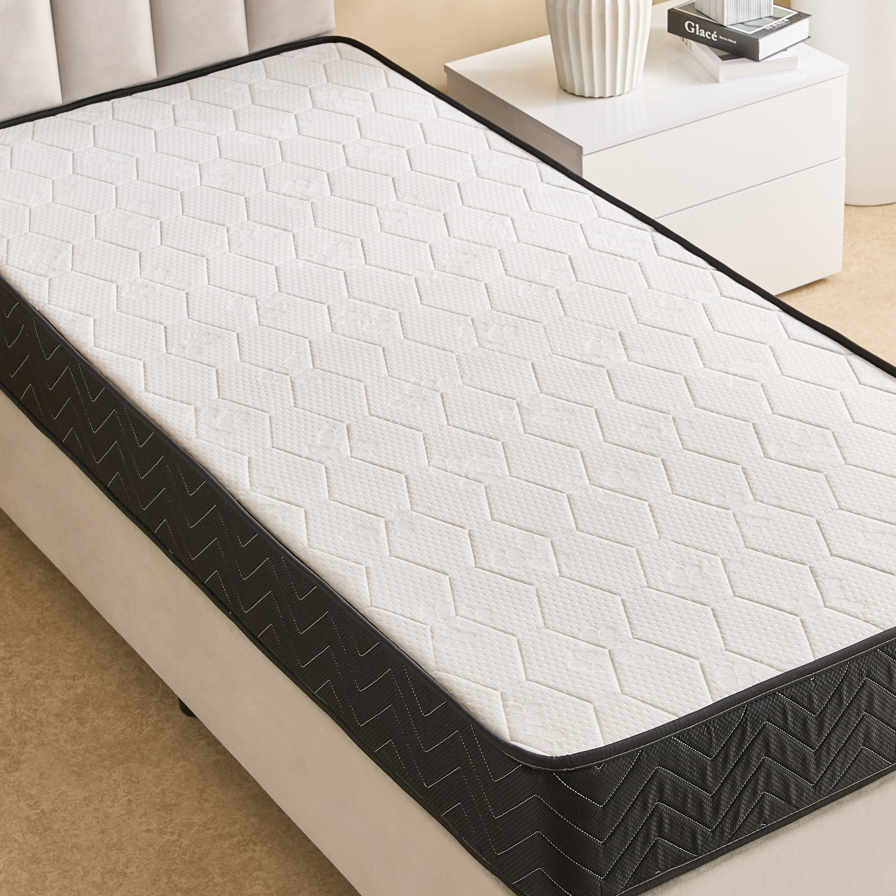 iSleepEase DreamSleep Firm Knitted Fabric HR Bonnell Spring Single Mattress - 90x200x21 cm-hbxfurniture-bedroom-mattresses-single-image-4