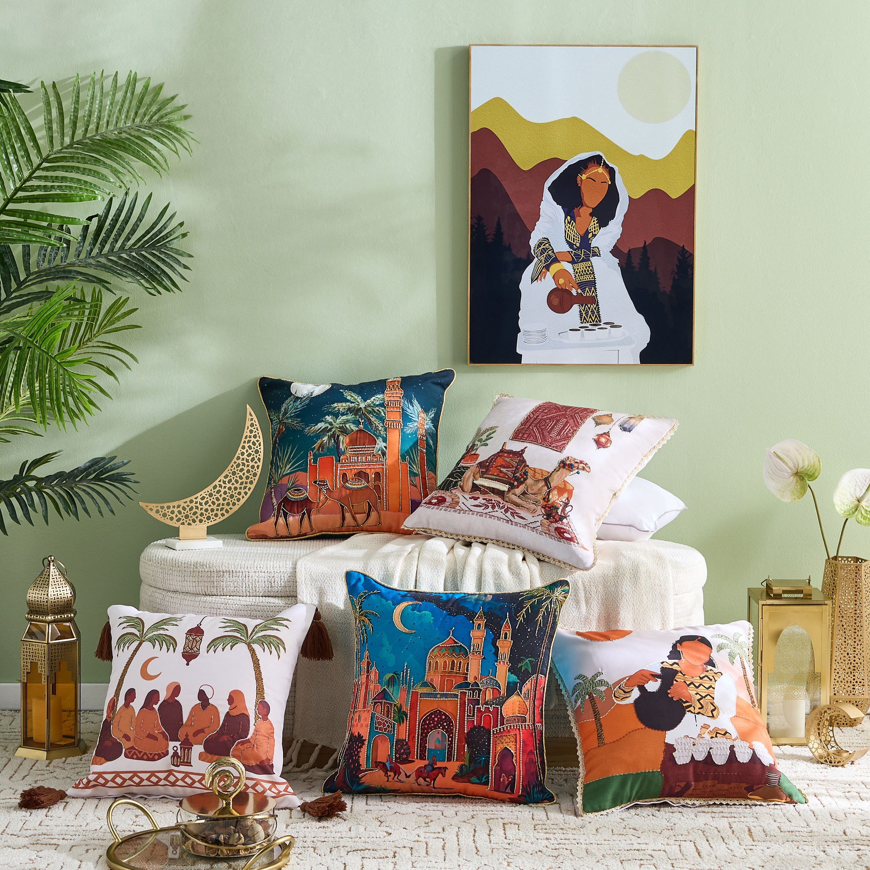 Zaynah Kahava Filled Cushion - 45x45 cm-hbxlivingroom-furnishings-cushionsandcovers-filledcushions-image-4