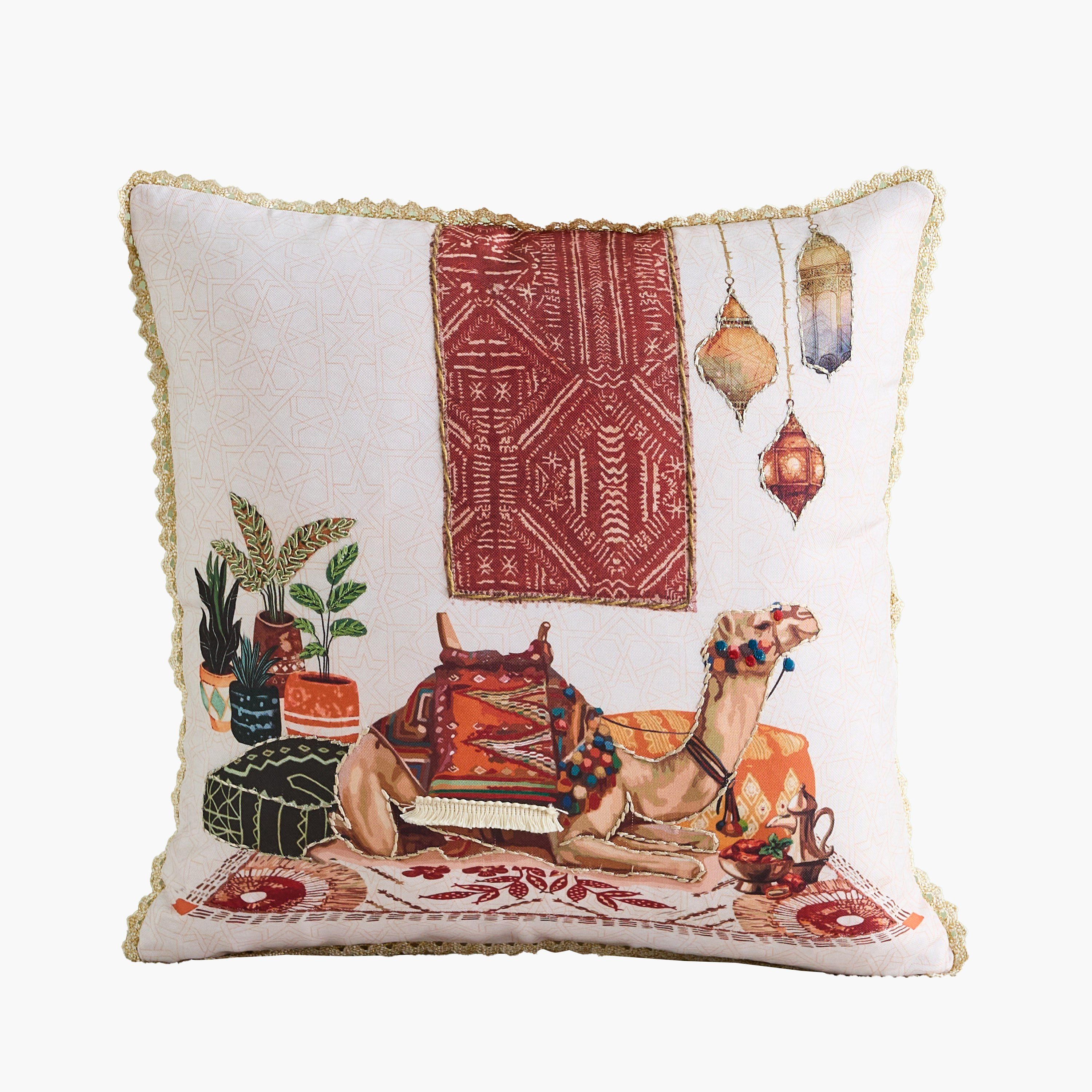 وسادة محشوة بتصميم جمل من زينة - 45x45 سم-hbxlivingroom-furnishings-cushionsandcovers-filledcushions-image-6