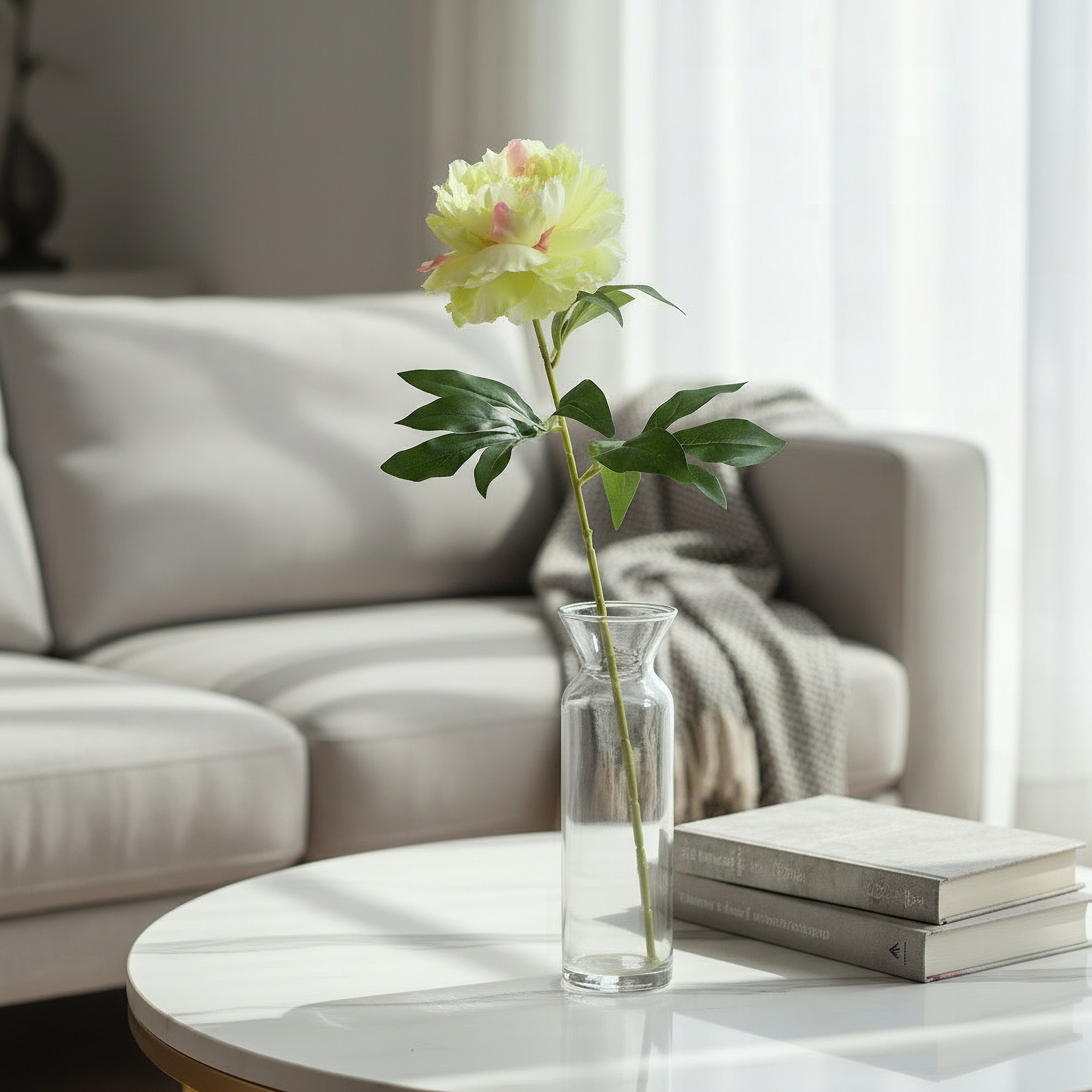 Floret Single Peony Flower Stick - 66 cm-hbxdecorandfurnishings-homeaccessories-artificialflowersandplants-image-4