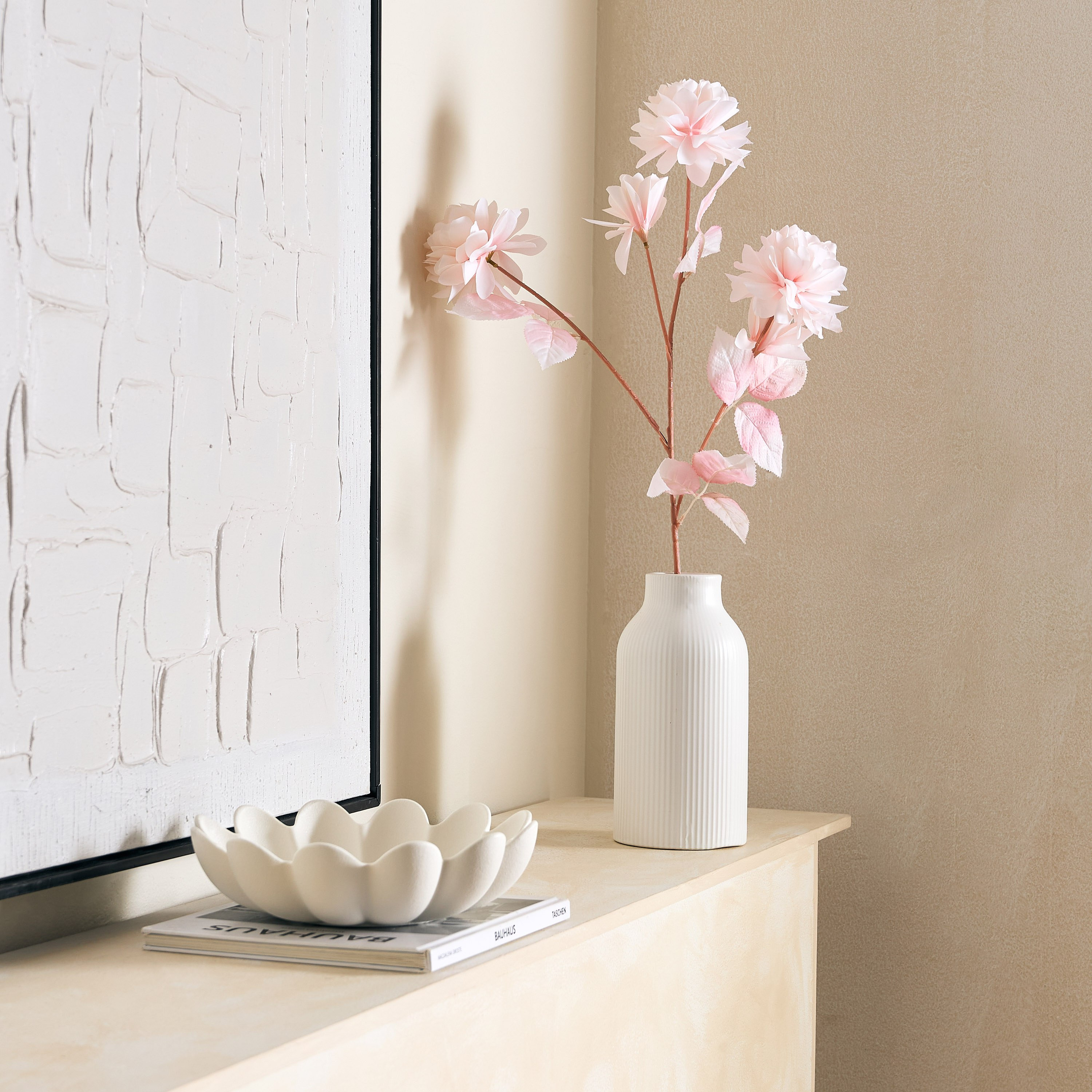 Floret Cotton Rose Spray Flowers - 72 cm-hbxdecorandfurnishings-homeaccessories-artificialflowersandplants-image-7