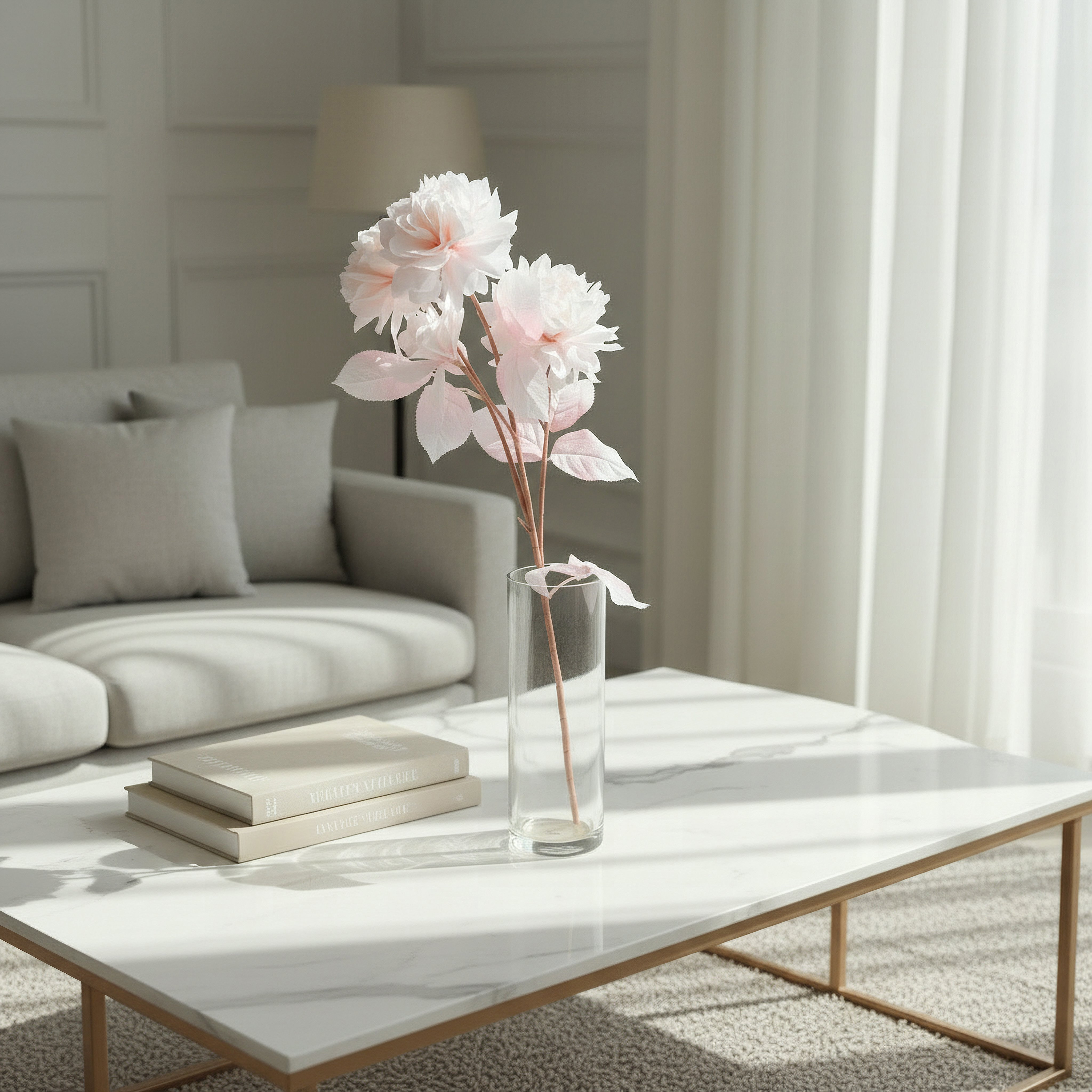 Floret Cotton Rose Spray Flowers - 72 cm-hbxdecorandfurnishings-homeaccessories-artificialflowersandplants-image-4