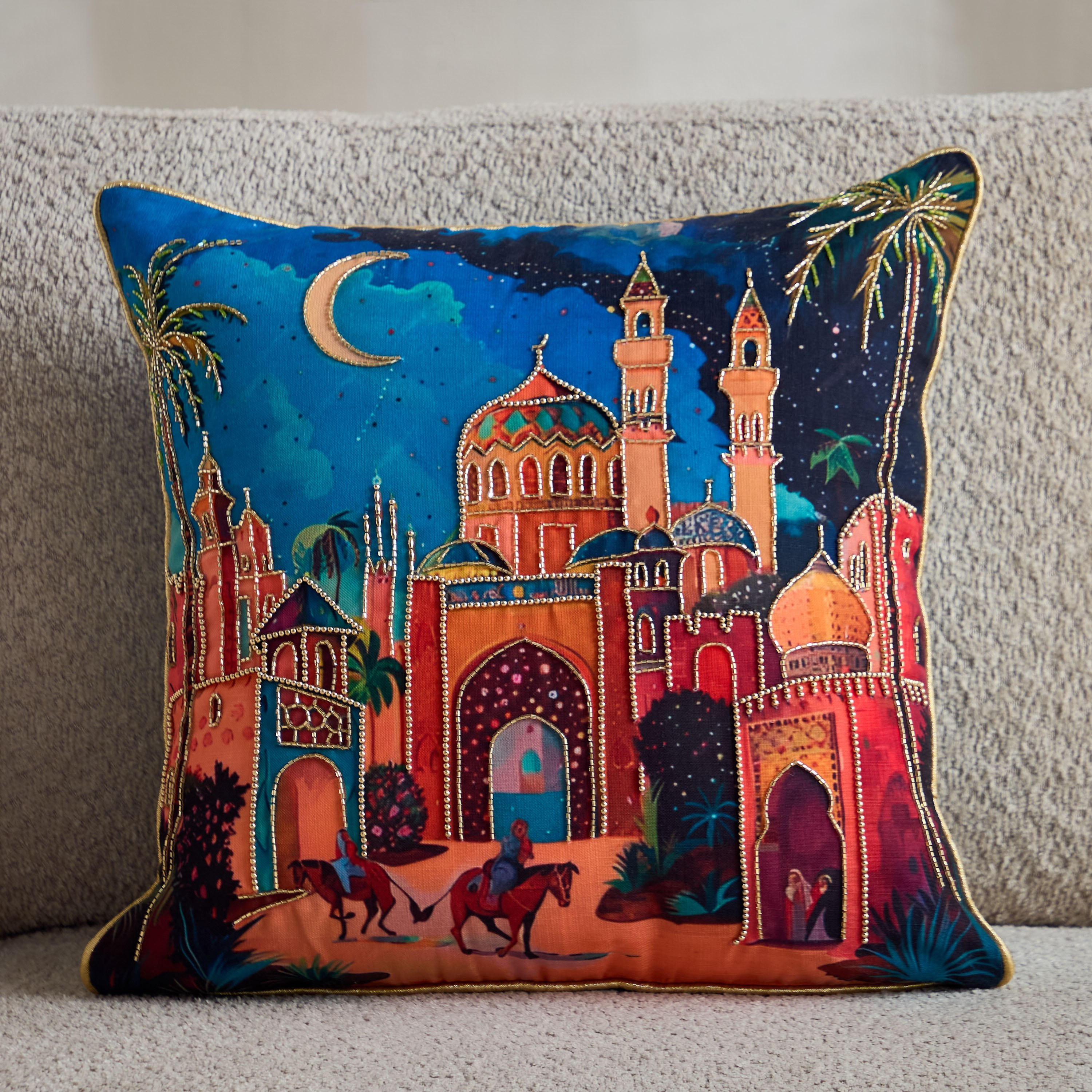 وسادة محشوة بتصميم بازار من أرابيان نايت - ‎45×45 سم‎-hbxhomeware-hbxbedroom-image-4