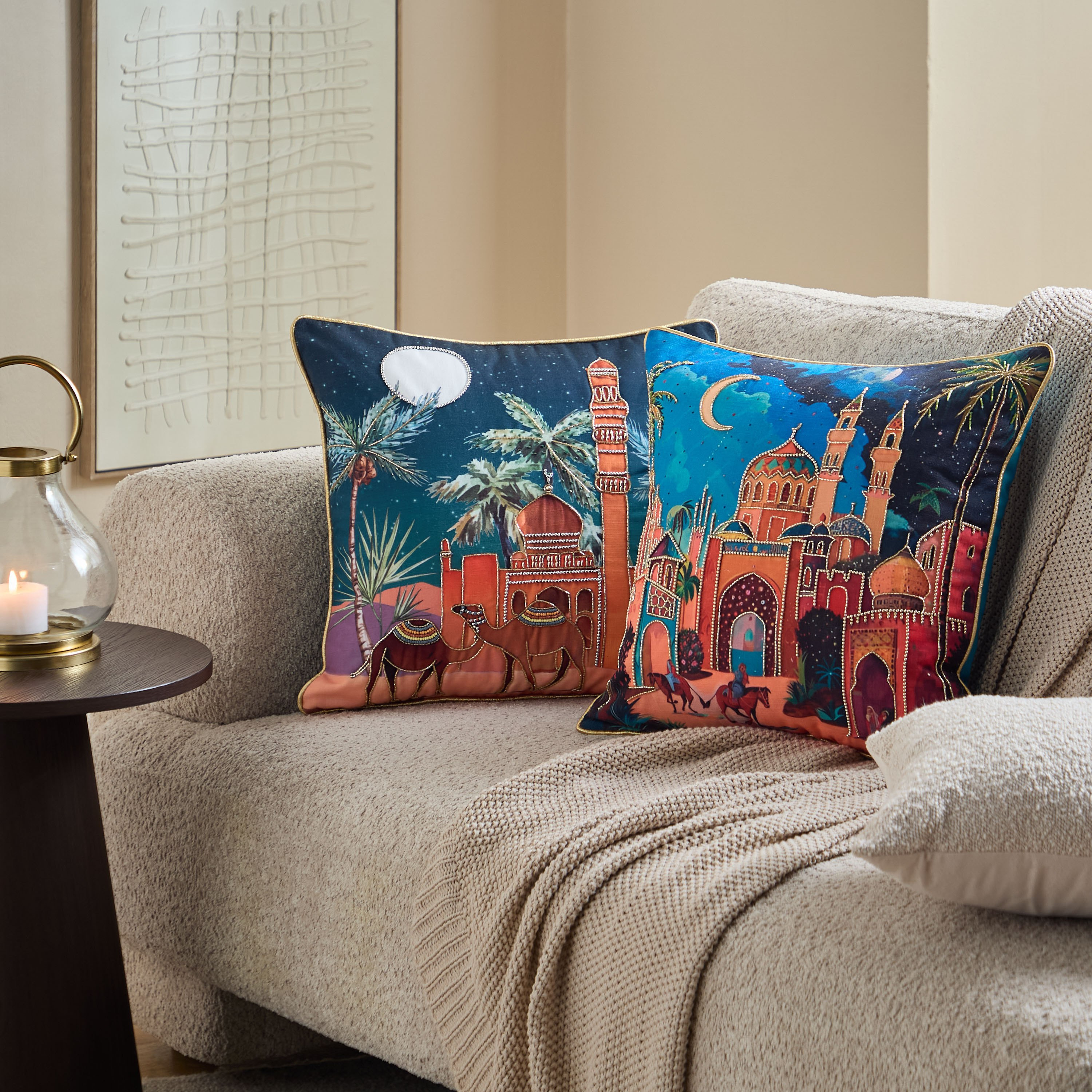 وسادة محشوة بتصميم بازار من أرابيان نايت - ‎45×45 سم‎-hbxhomeware-hbxbedroom-image-8