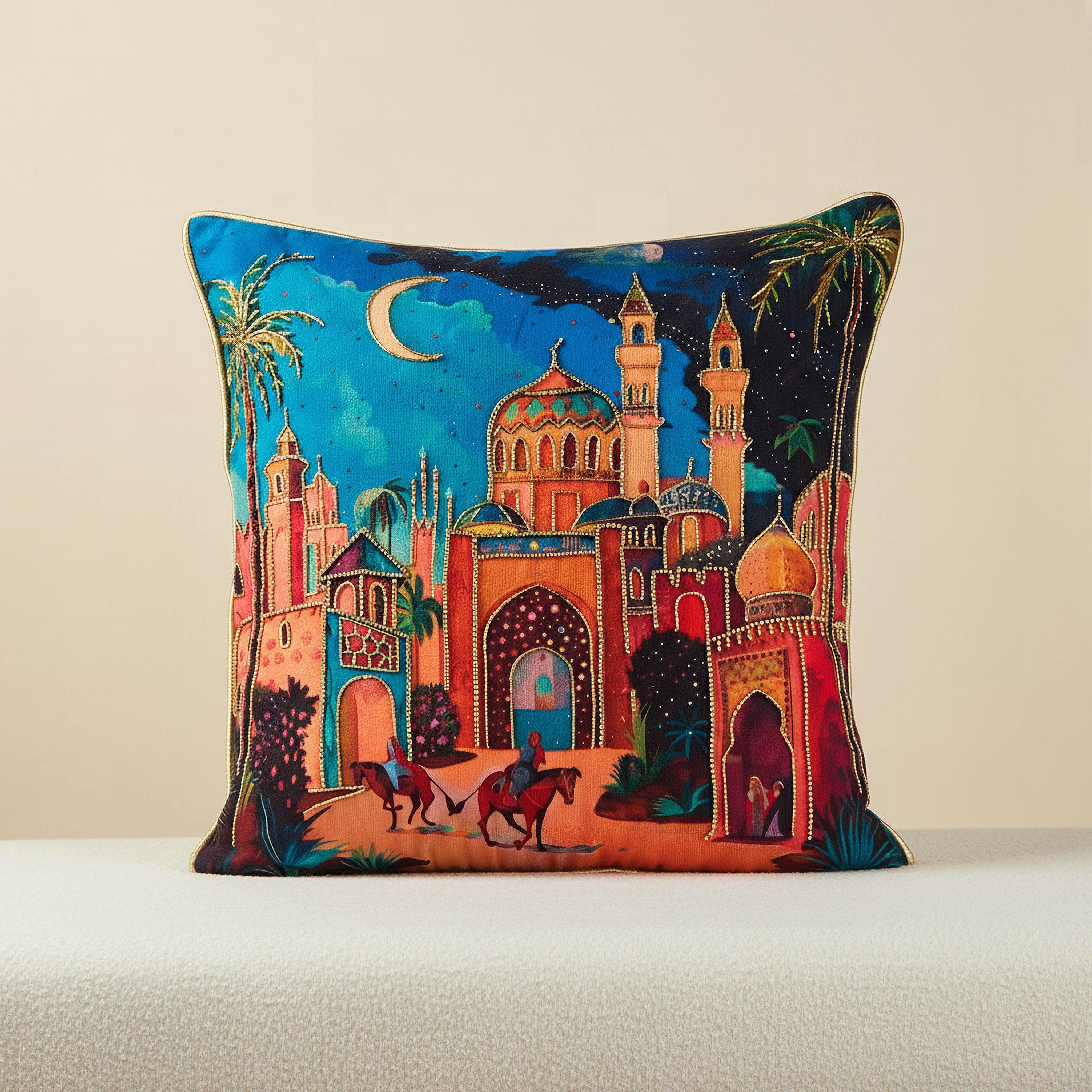 وسادة محشوة بتصميم بازار من أرابيان نايت - ‎45×45 سم‎-hbxhomeware-hbxbedroom-image-1
