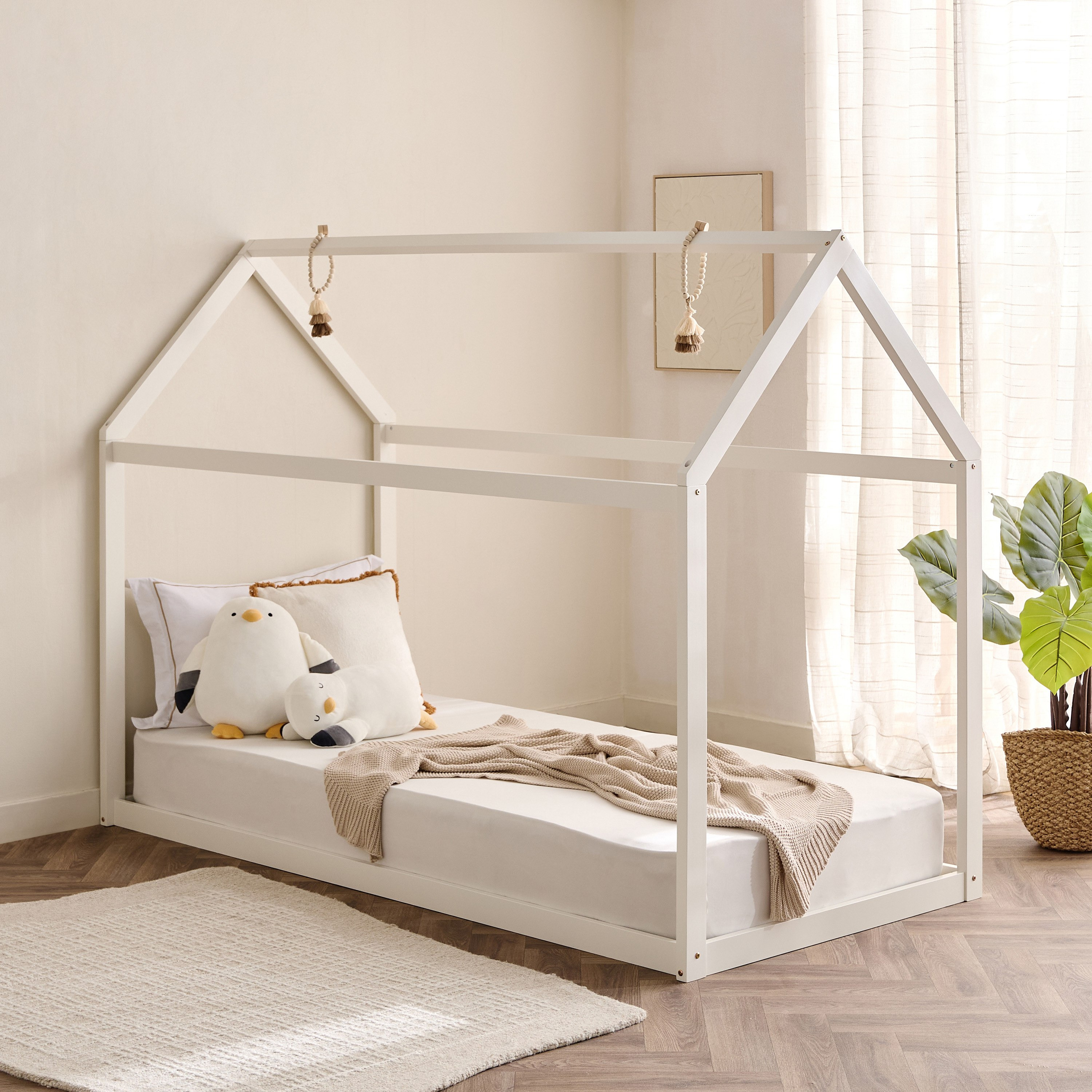 Movo Stova Vanilla Single House Bed - 90x200 cm-hbxfurniture-bedsandbedsets-beds-single-image-1