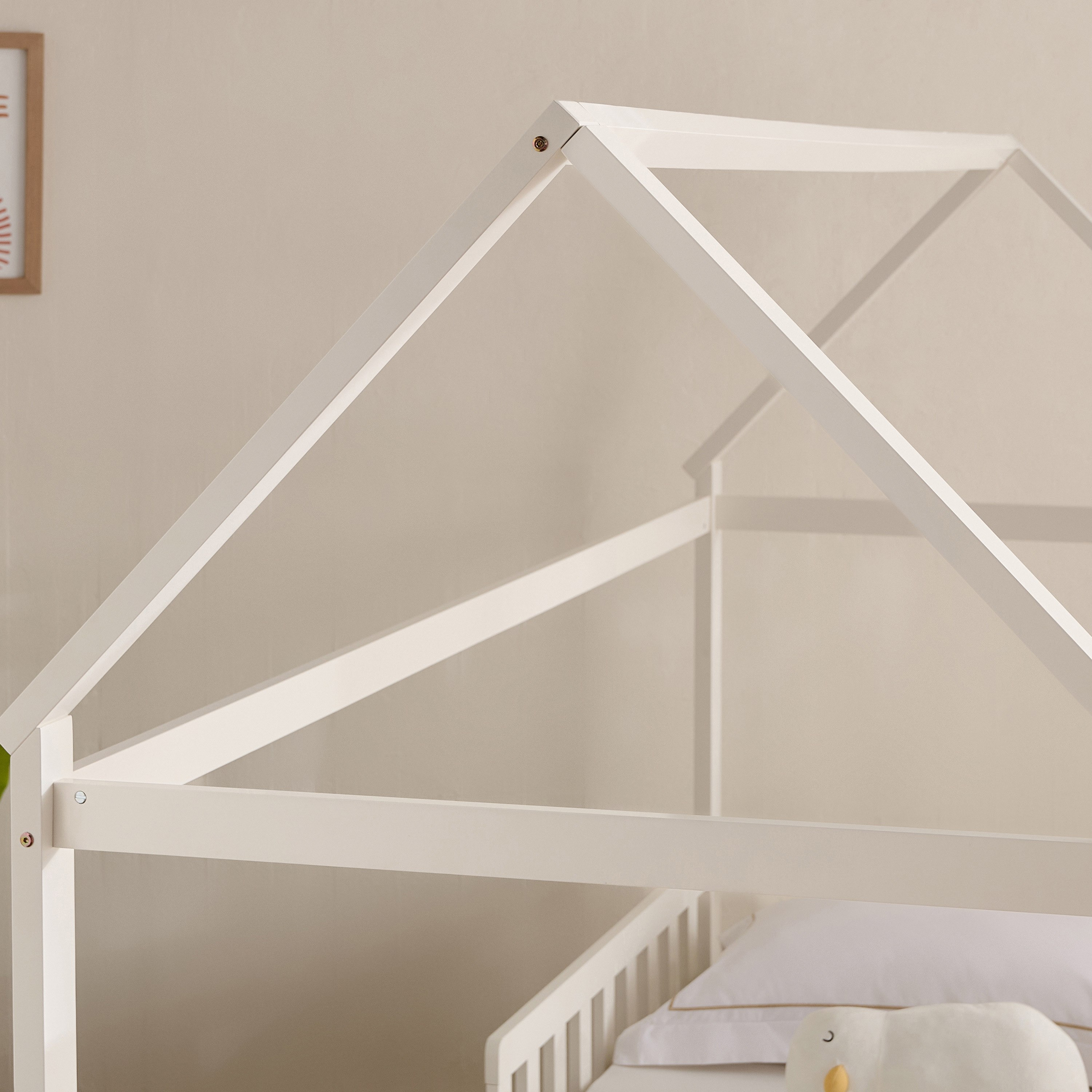 Movo Stova Vanilla House Single Bed with Fence - 90x200 cm-hbxfurniture-bedsandbedsets-beds-single-image-6