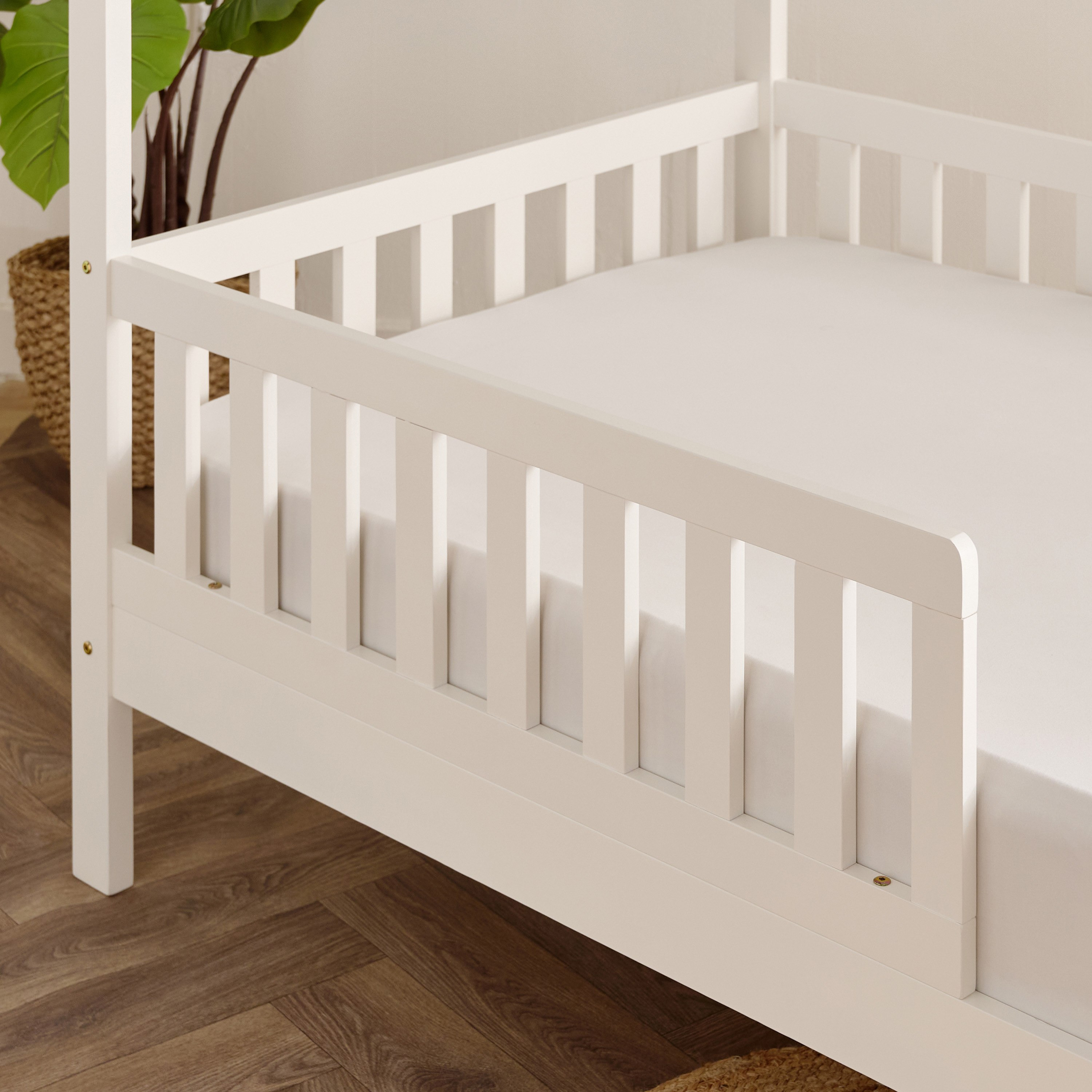 Movo Stova Vanilla House Single Bed with Fence - 90x200 cm-hbxfurniture-bedsandbedsets-beds-single-image-7
