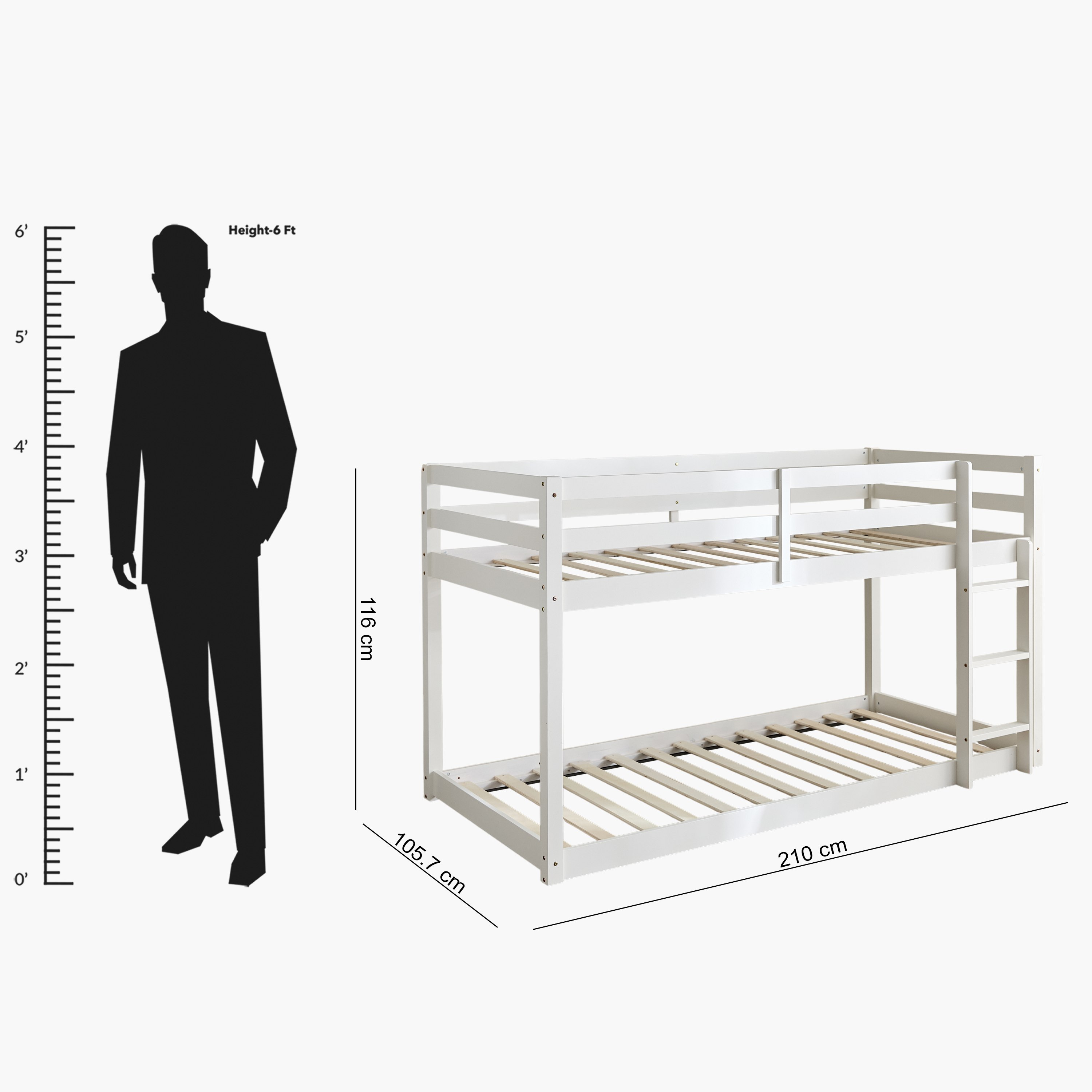 Stova Vanilla Floor Bunk Bed - 90x200 cm-hbxkidsandyouth-bedsandbedsets-bunkbeds-single-image-8