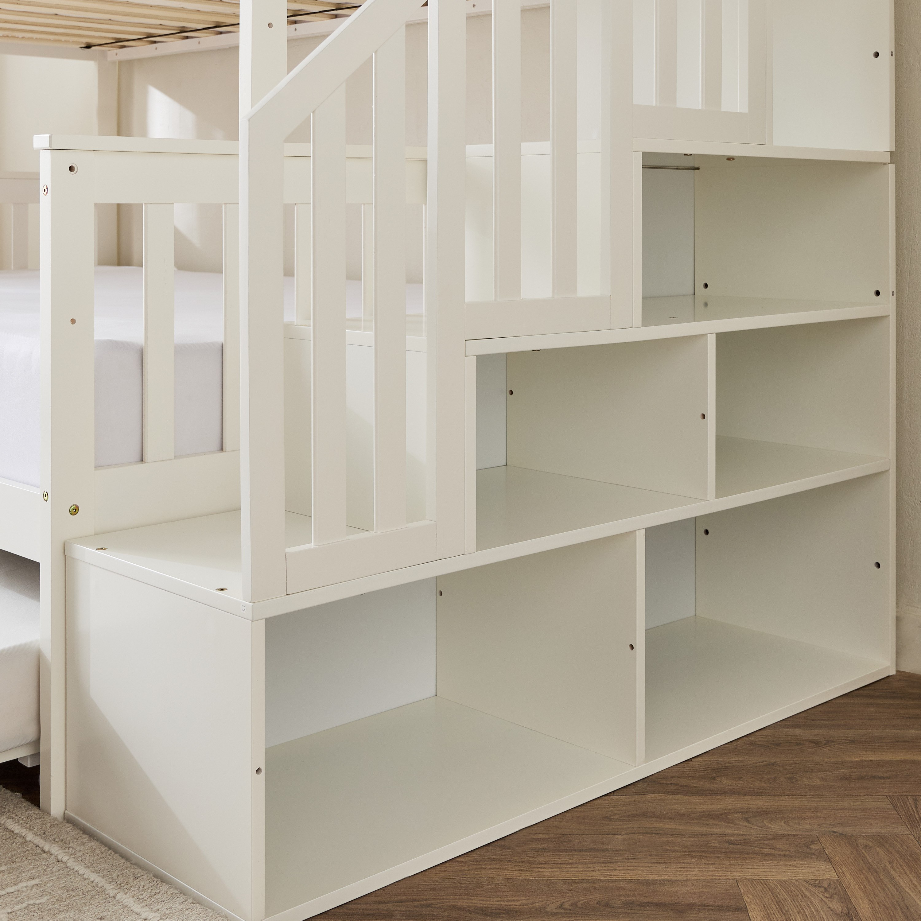Stova Vanilla Twin Step Single Bunk Bed with Pull Out and Storage - 90x200 cm-hbxkidsandyouth-bedsandbedsets-bunkbeds-single-image-7