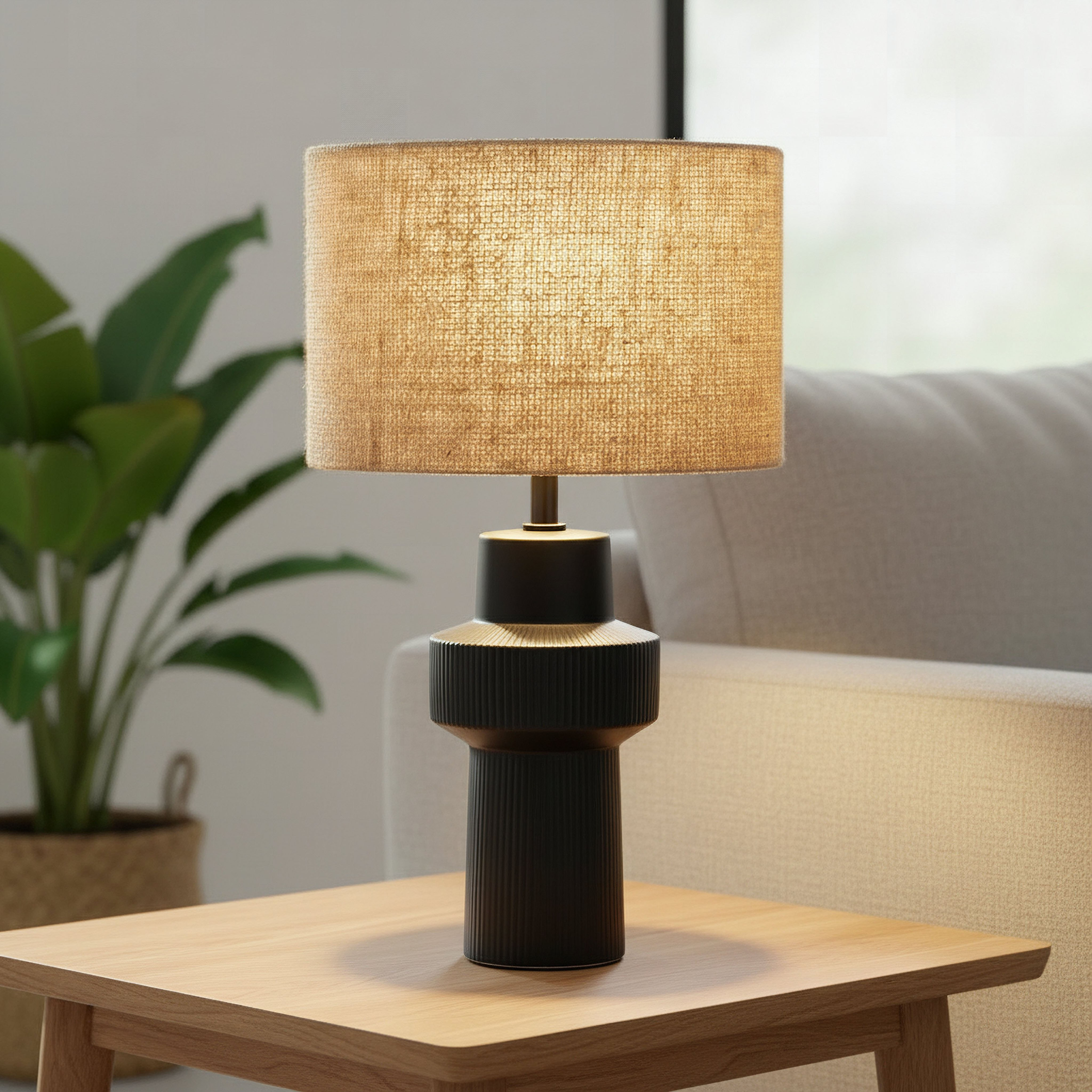 Emzie Table Lamp with Linen Shade - 43 cm-hbxlivingroom-lighting-tablelamps-image-2
