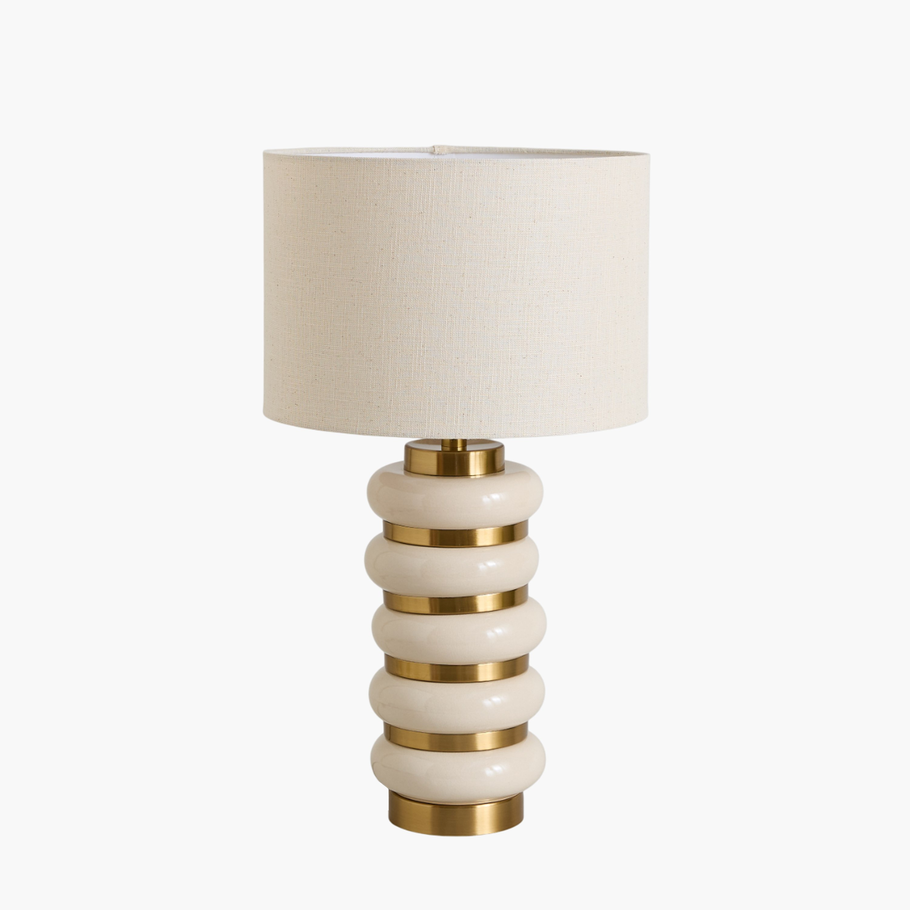 مصباح طاولة معدن وسيراميك بغطاء كتان من زيستون - 52 سم-hbxlivingroom-lighting-tablelamps-image-11