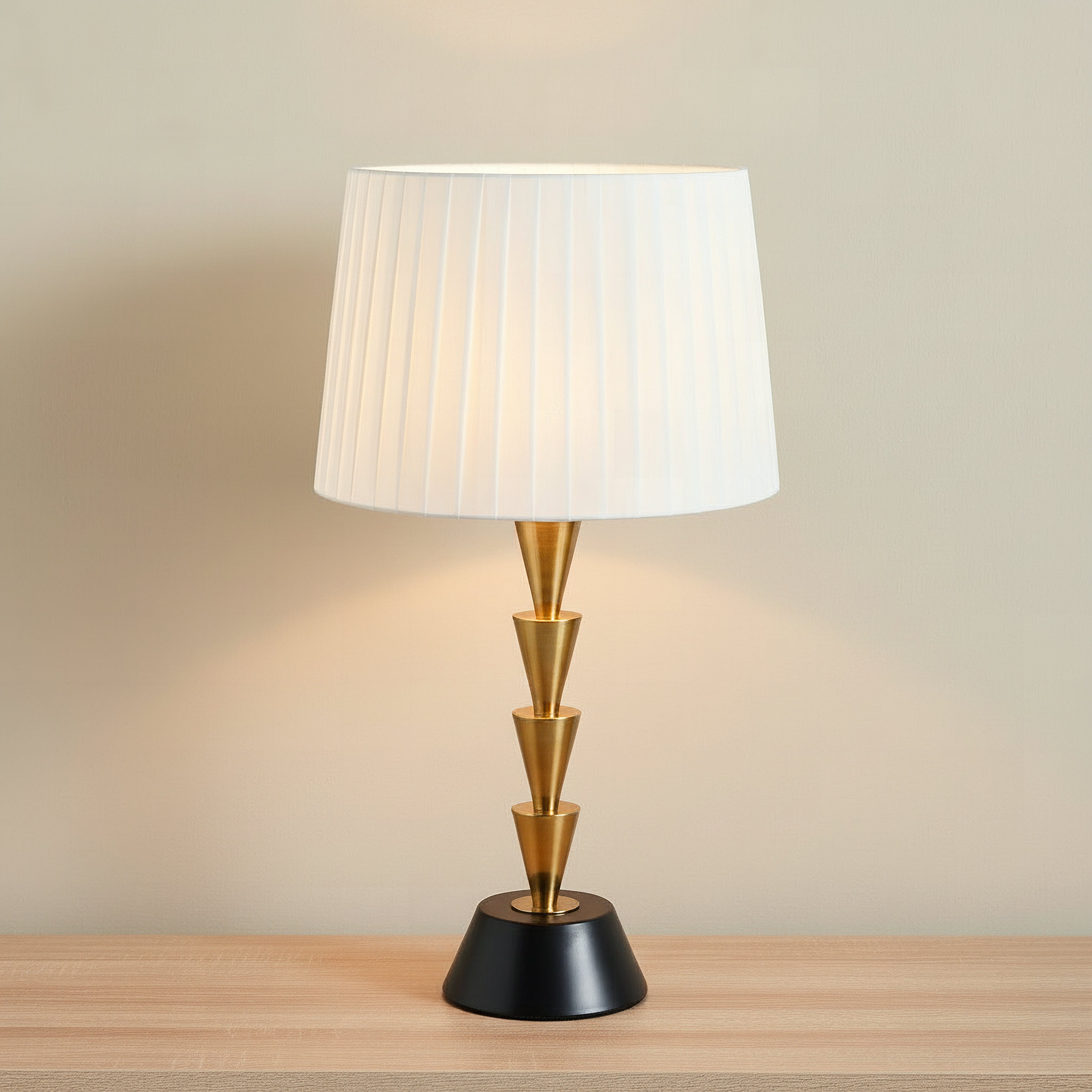 Zeston Metal Table Lamp with Pleated Shade - 59 cm-hbxlivingroom-lighting-tablelamps-image-2