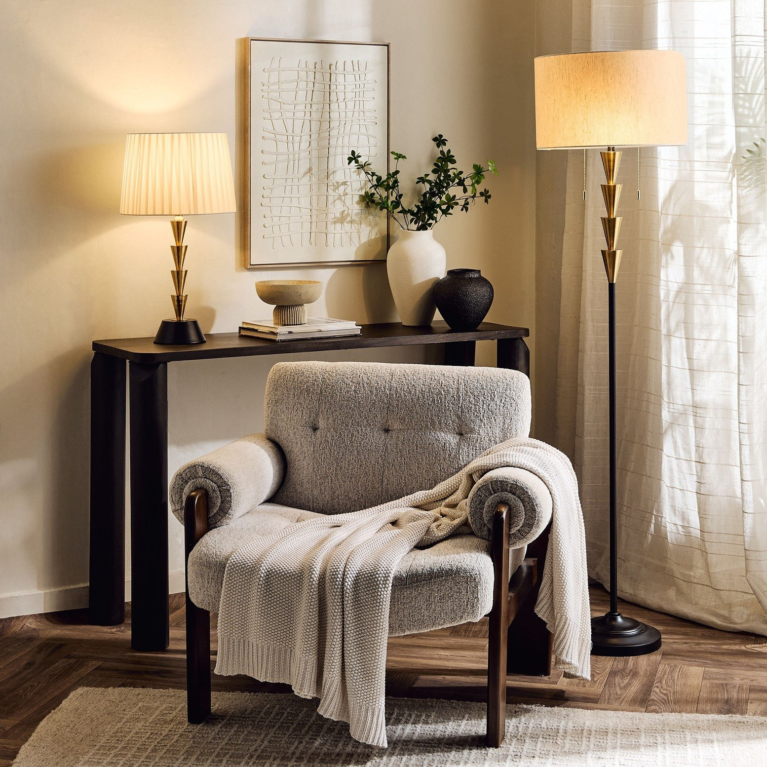 Zeston Metal Floor Lamp with Drum Shade - 158 cm-hbxhomeware-hbxdecorandfurnishings-image-7