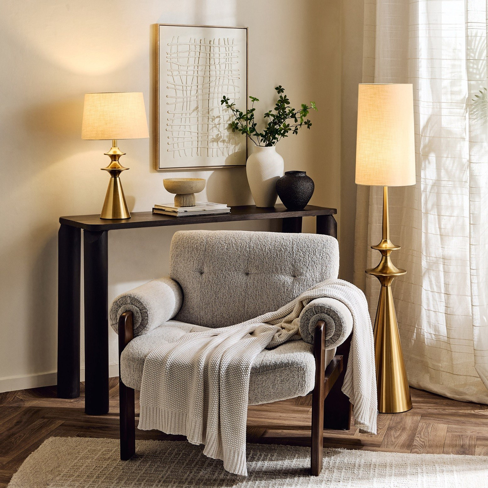 Zeston Metal Floor Lamp with Linen Shade - 140 cm-hbxhomeware-hbxdecorandfurnishings-image-6