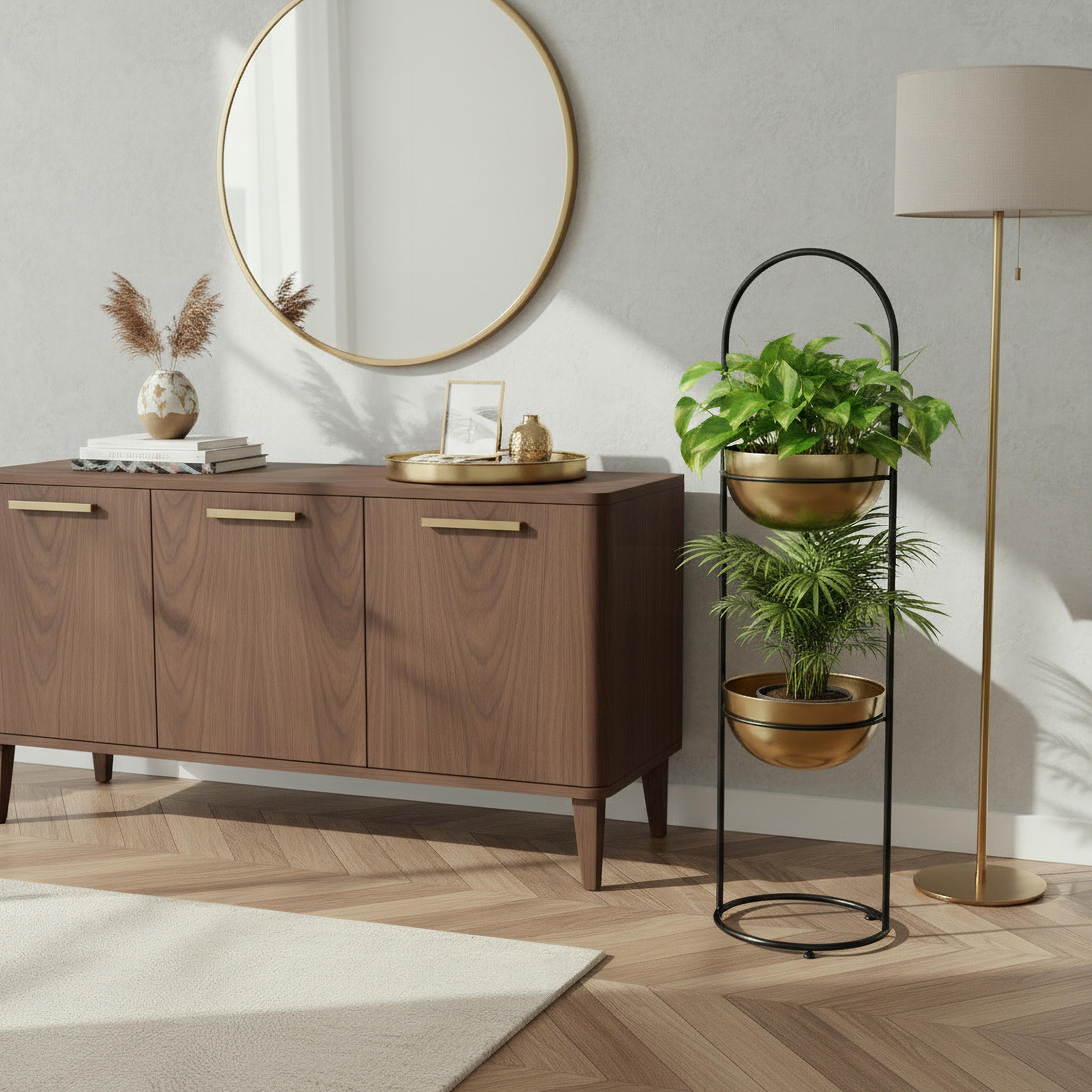 حامل إناء زرع معدني بريميوم بطابقين من فيستا آيس - 23×86 سم-hbxhomeware-hbxdecorandfurnishings-image-4