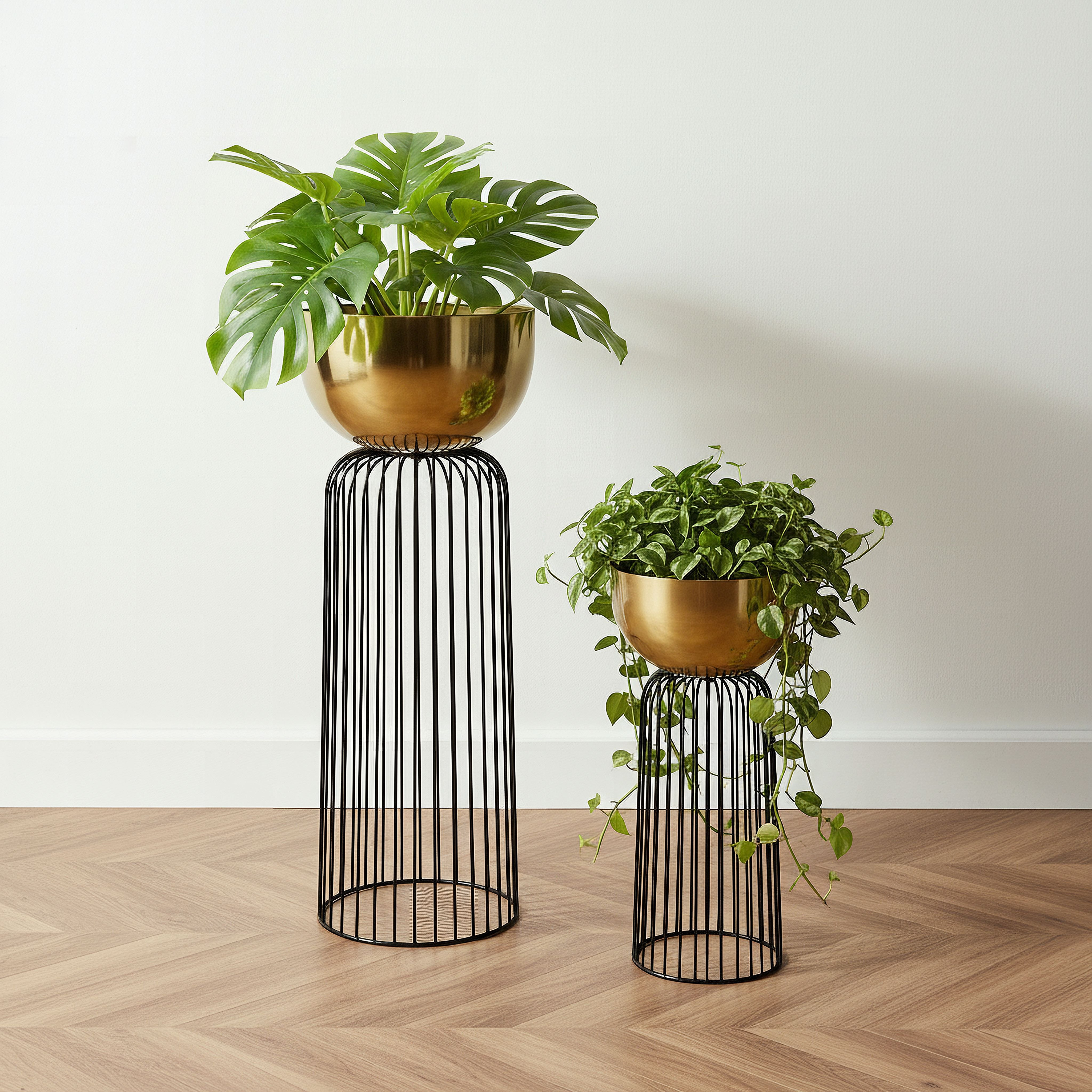 Vista Ace 2-Piece Premium Metal Planter Stand Set-hbxhomeware-hbxdecorandfurnishings-image-1