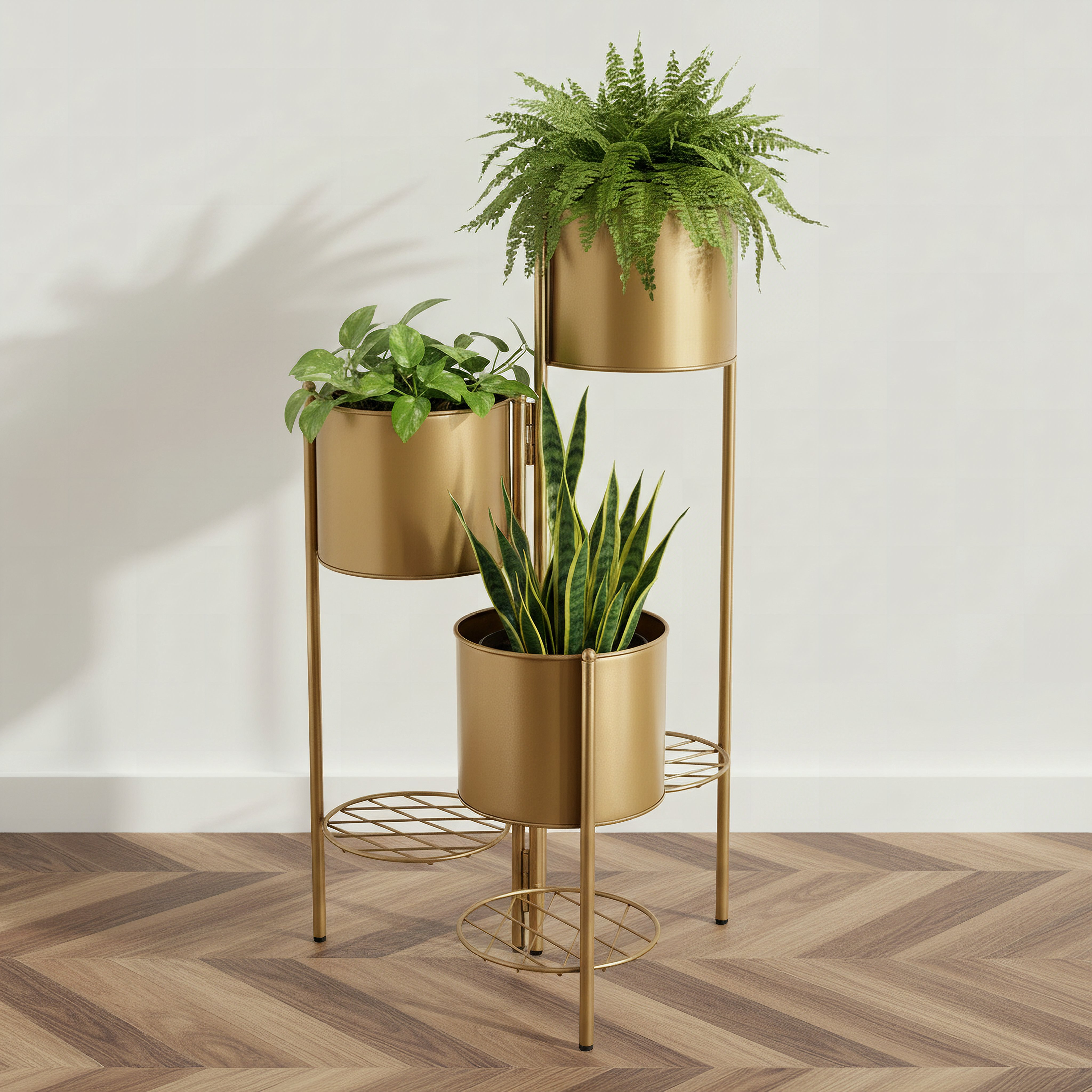 Vista Ace Premium Metal Foldable Planter Stand - 21x21x71 cm-hbxhomeware-hbxdecorandfurnishings-image-1