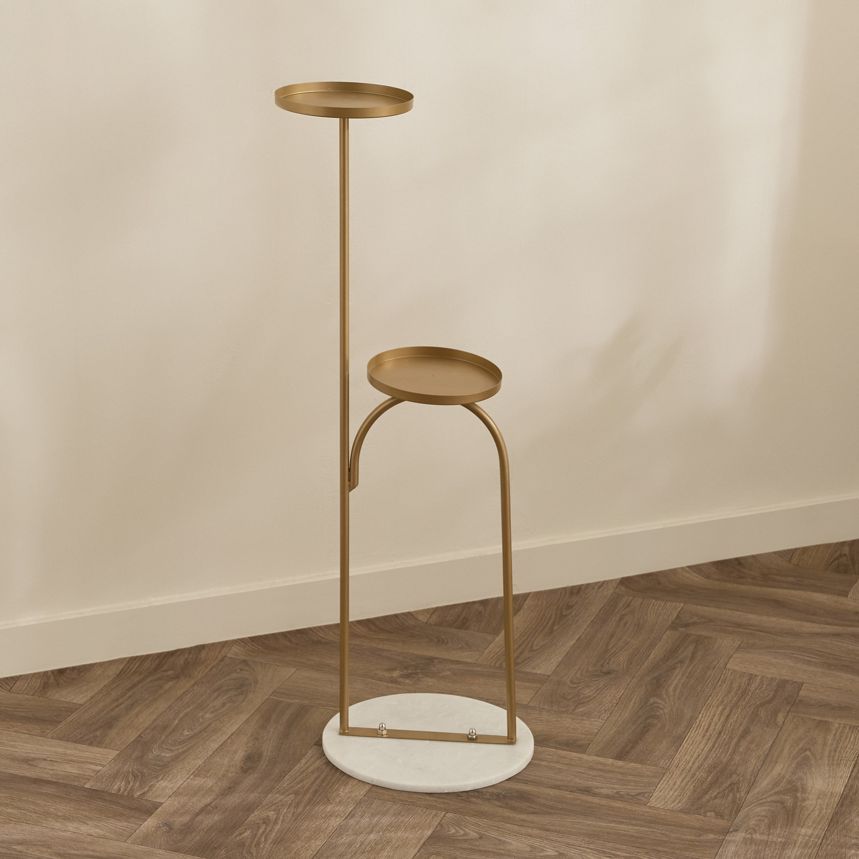 Vista-Ace 2-Tier Premium Metal Planter Stand with Marble Base - 35x90 cm-hbxhomeware-hbxdecorandfurnishings-image-6