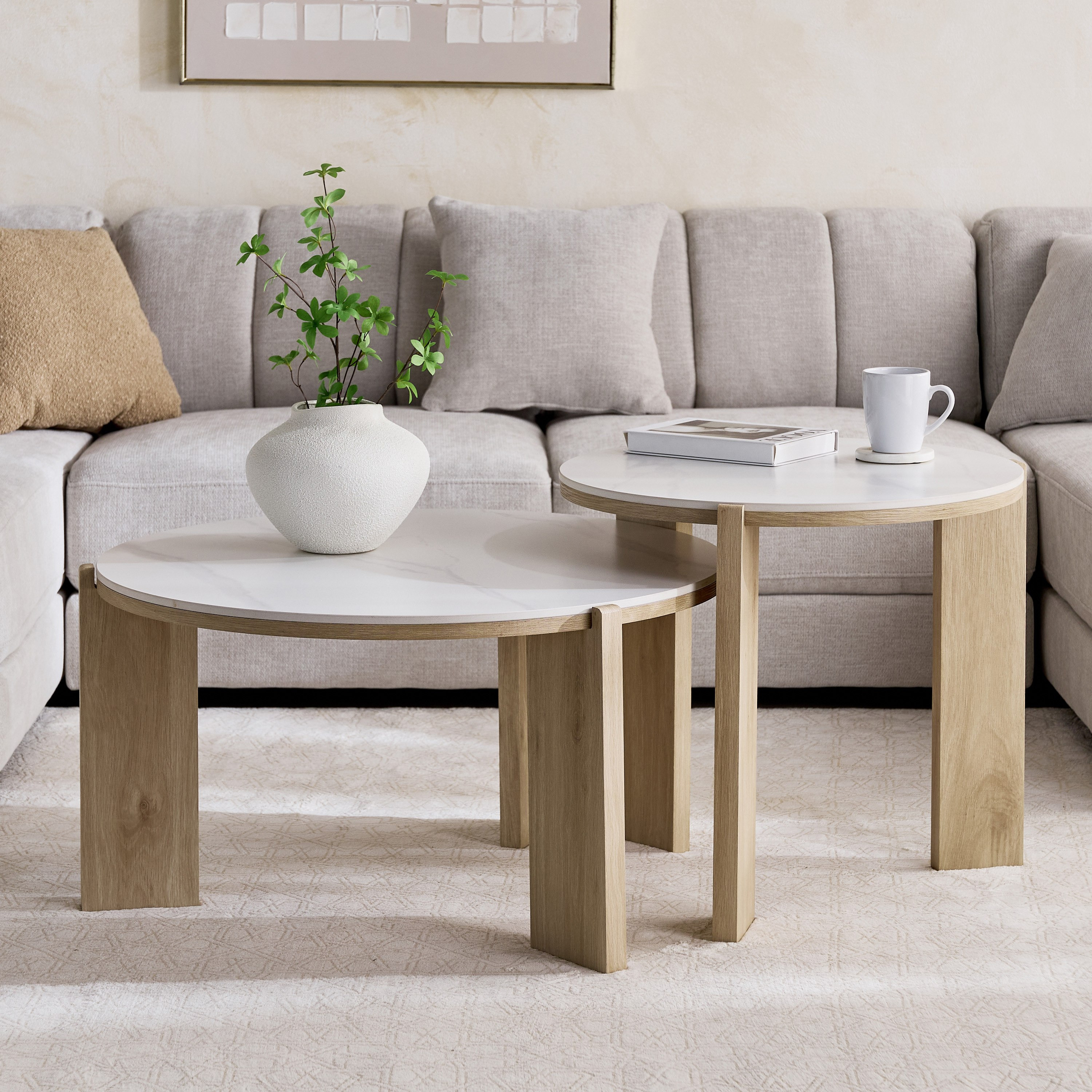 طقم طاولات قهوة بسطح من الحجر الملبد قطعتين من موفو رايا-hbxlivingroom-tablesandstands-coffeetables-image-1