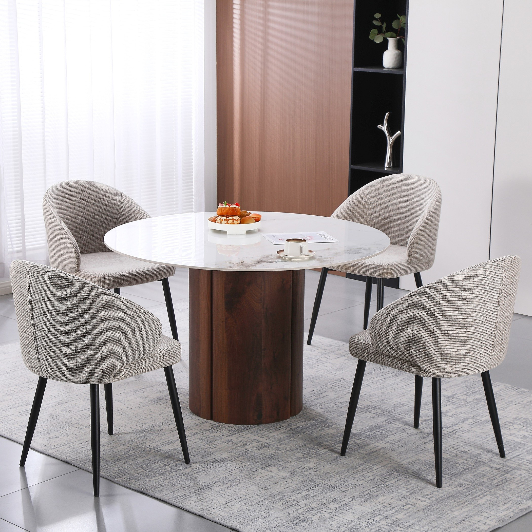 طاولة سفرة 4 مقاعد بسطح من الحجر الملبد من مايرا-hbxfurniture-diningtablesandsets-diningtables-fourseater-image-2
