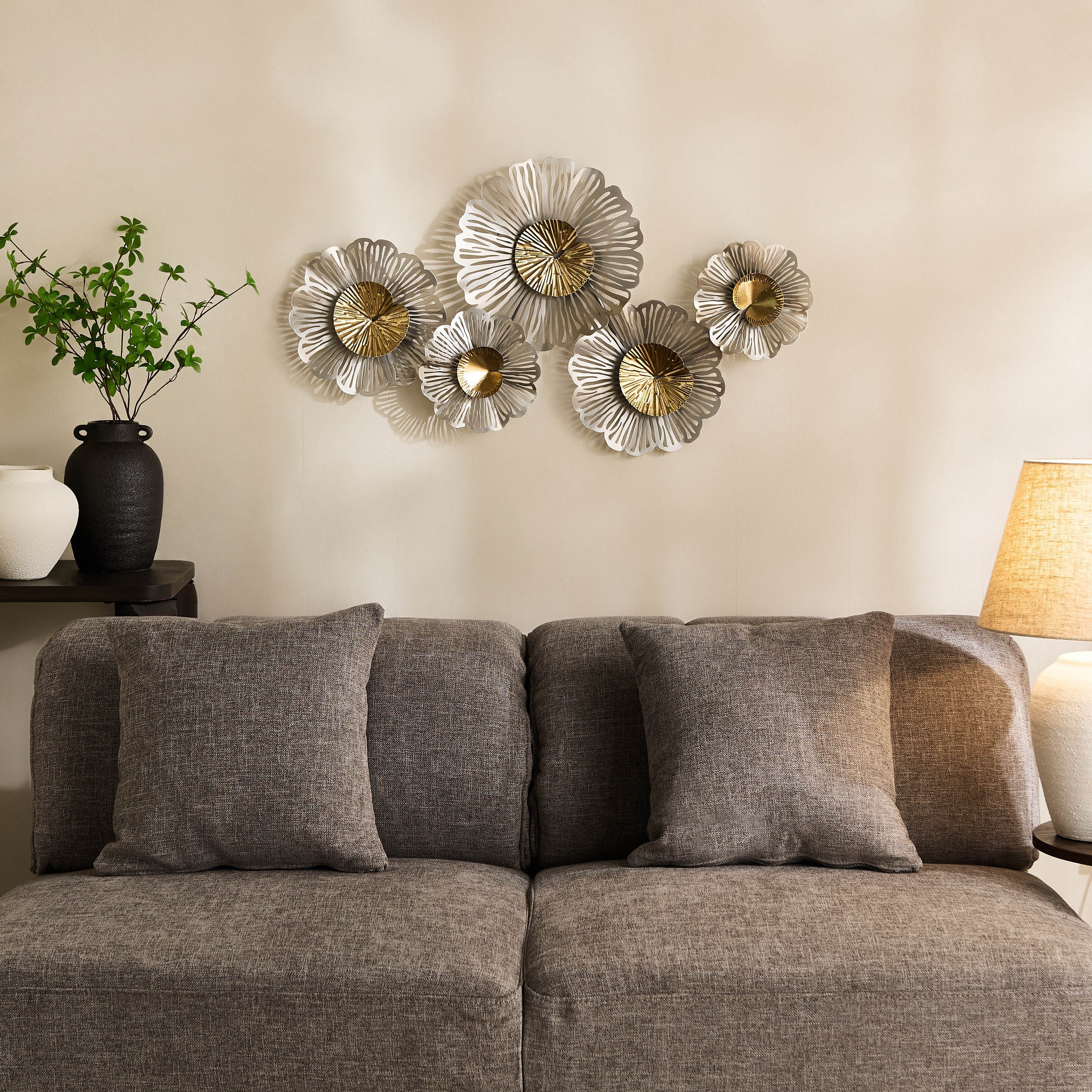 ديكور حائط معدن بتصميم أزهار من إما - 90.8x50.2x7.6 سم-hbxdiningroom-walldecor-wallart-image-4