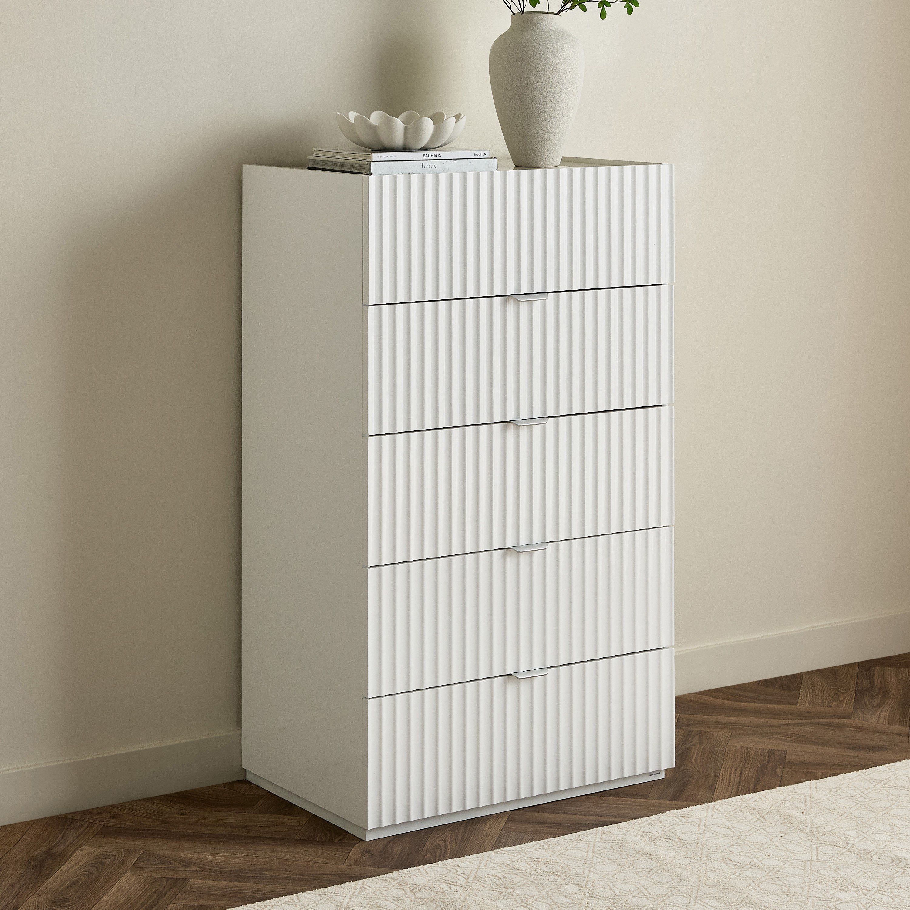 وحدة تخزين بـ5 أدراج وسطح من الحجر الملبد من آركتيك-hbxfurniture-dressersandchests-chestofdrawers-image-1