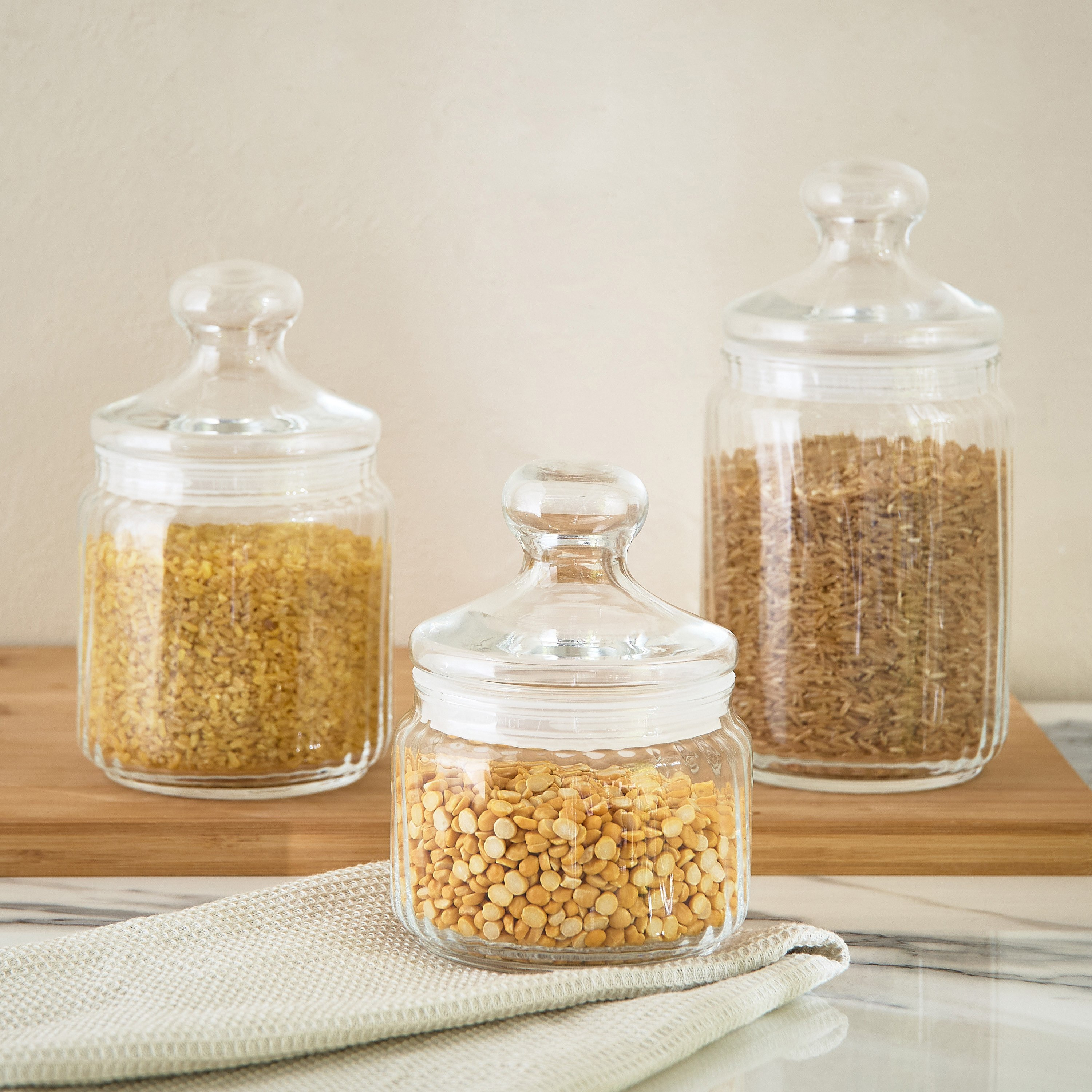 Luminarc Striped Pot Club Glass Jar - 1000 ml-hbxhomeware-hbxkitchen-image-7