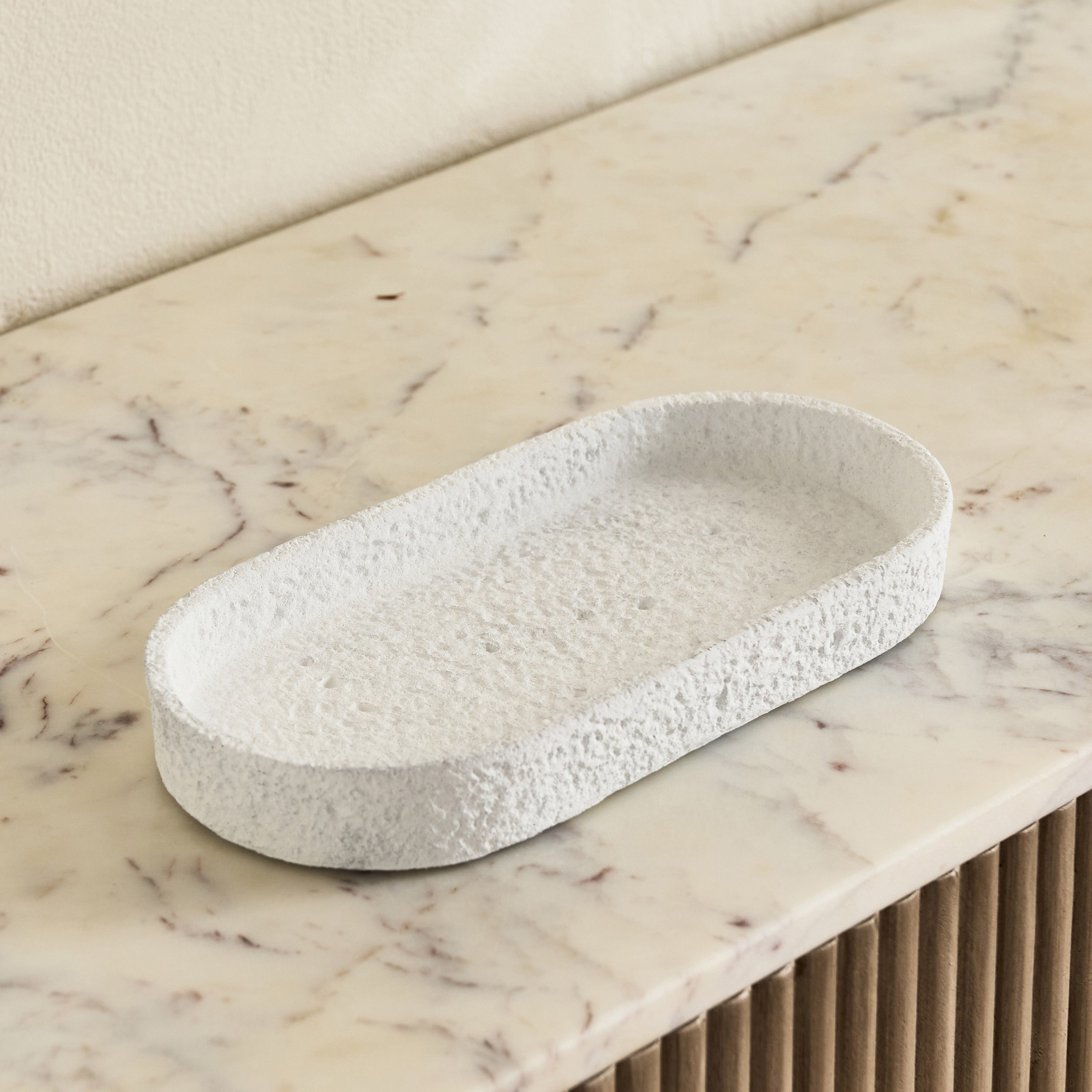 Audrey-Eden Decorative Cement Oval Tray - 25x13x3 cm-hbxhomeware-hbxdecorandfurnishings-image-5