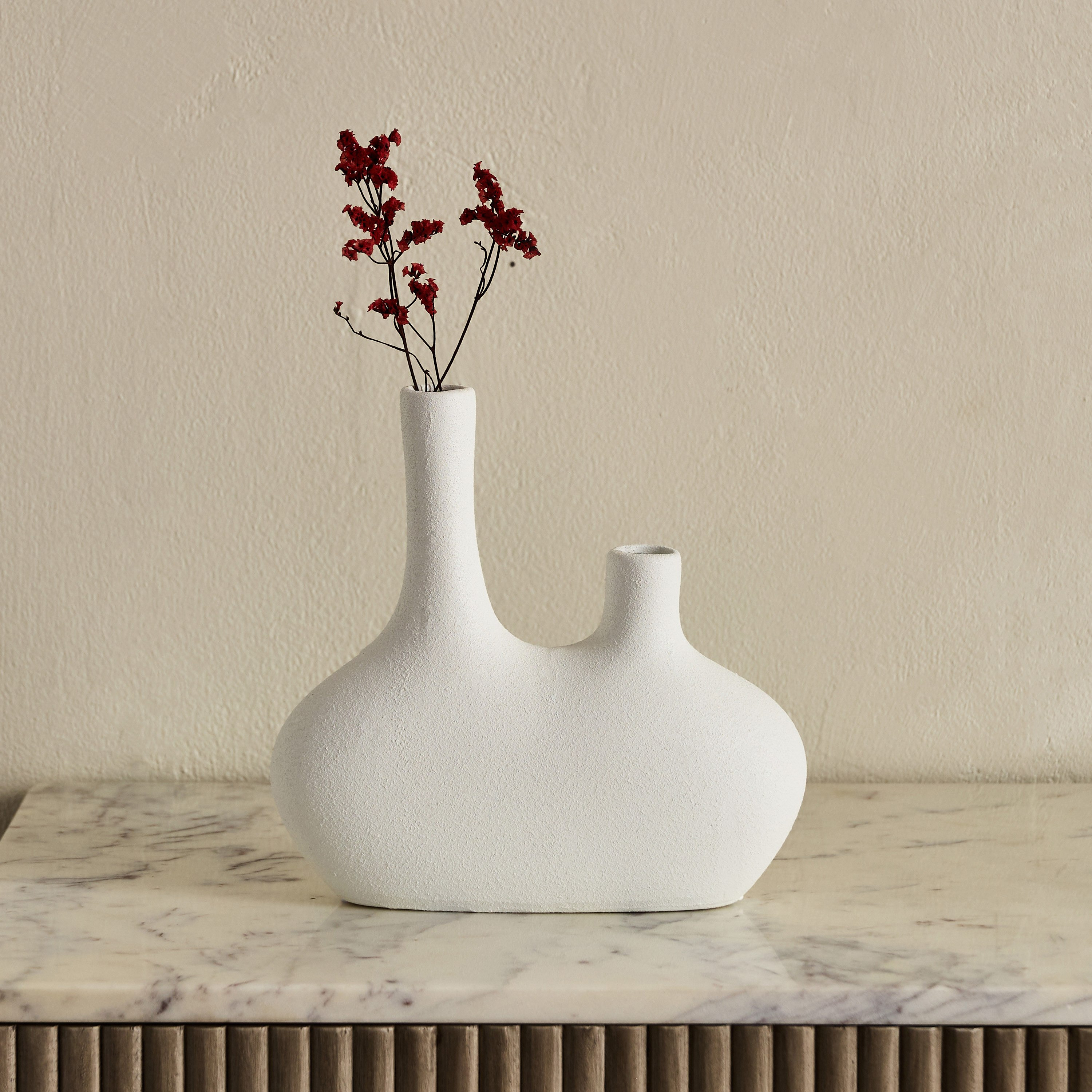 Audrey Eden Decorative Ceramic Vase - 21x7x21 cm-hbxbedroom-decorandaccessories-vases-image-5