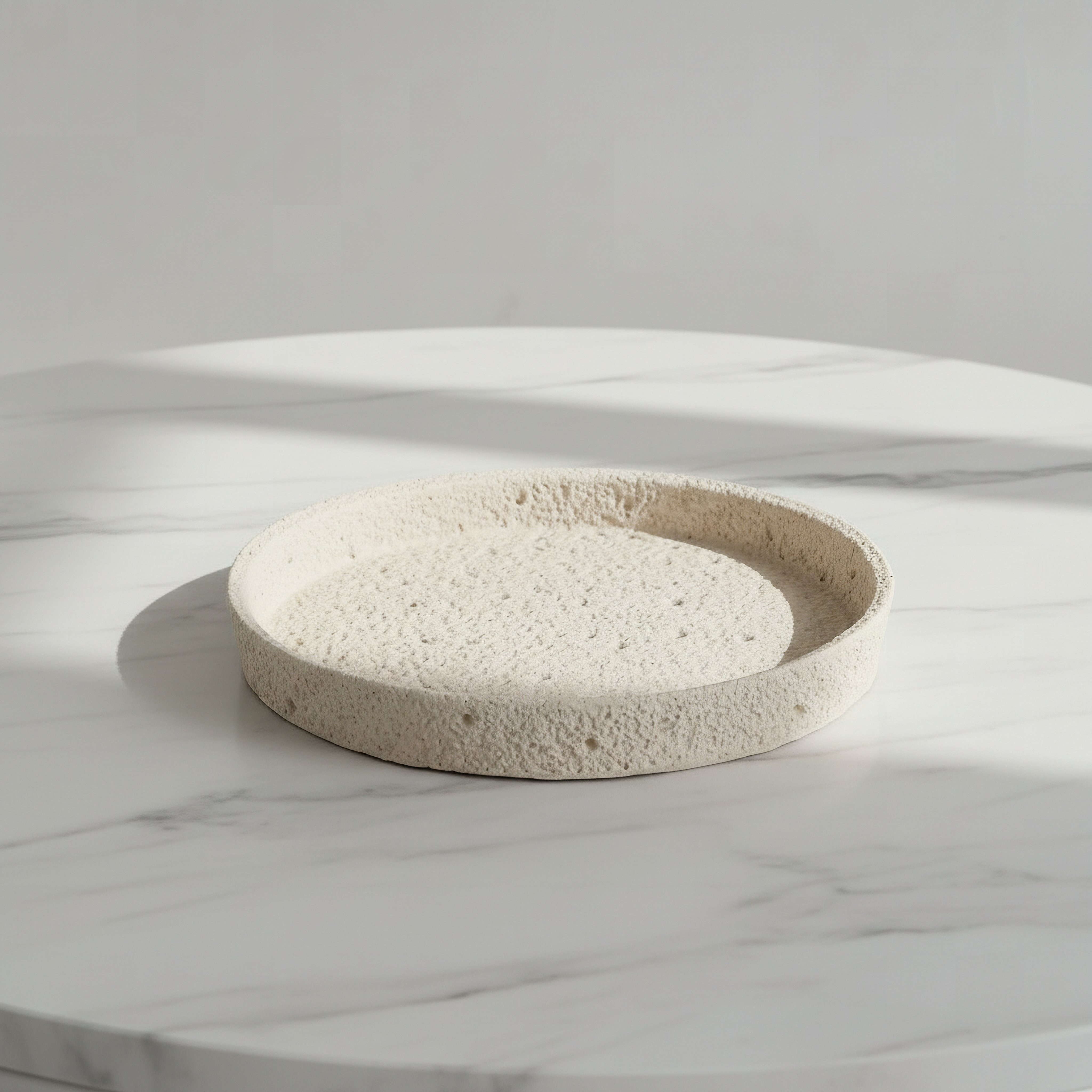 Audrey Eden Decorative Cement Round Tray - 23x23x3 cm-hbxhomeware-hbxdecorandfurnishings-image-1