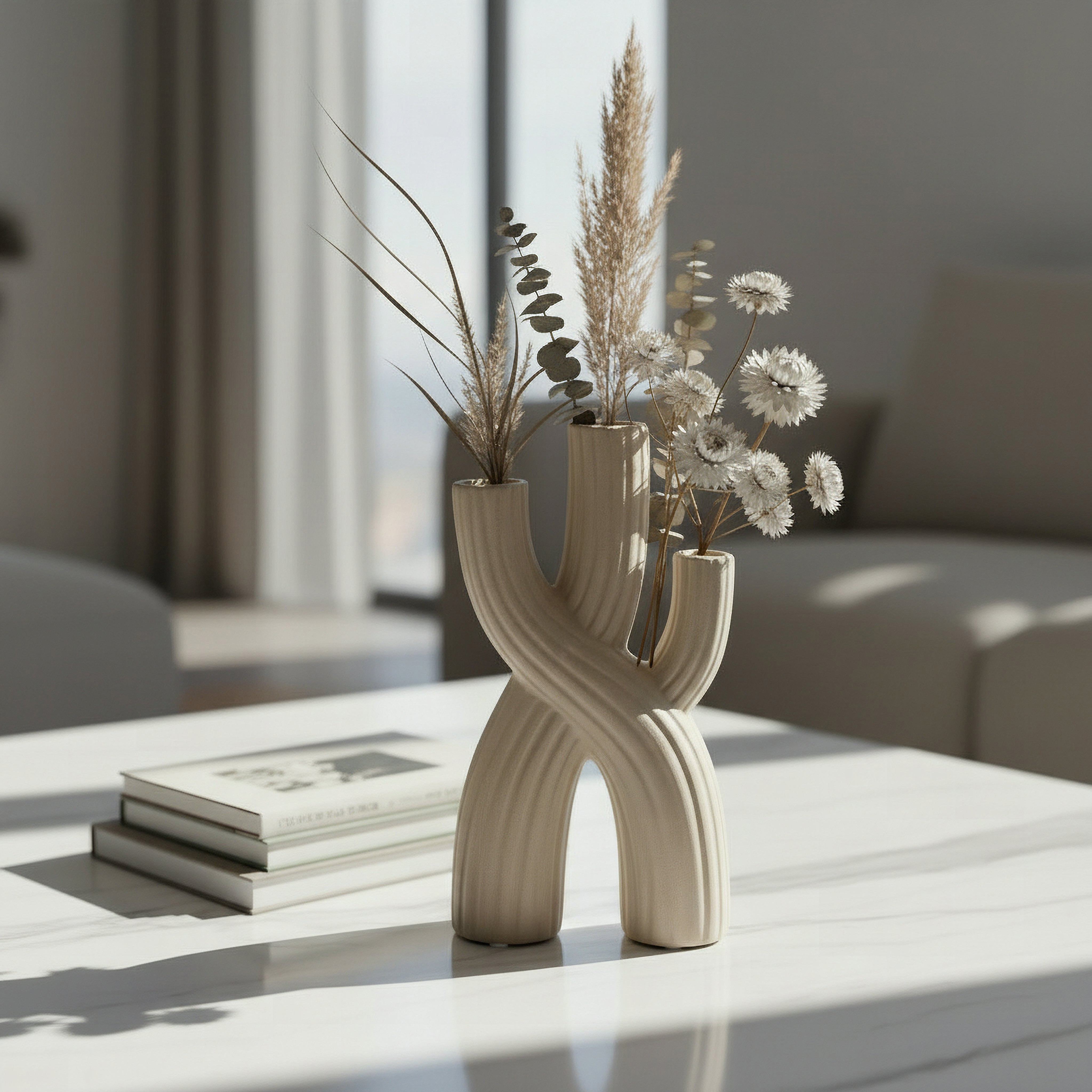 مزهرية ديكور سيراميك من أودري-إيدن - 14x6x25.5 سم-hbxbedroom-decorandaccessories-vases-image-4