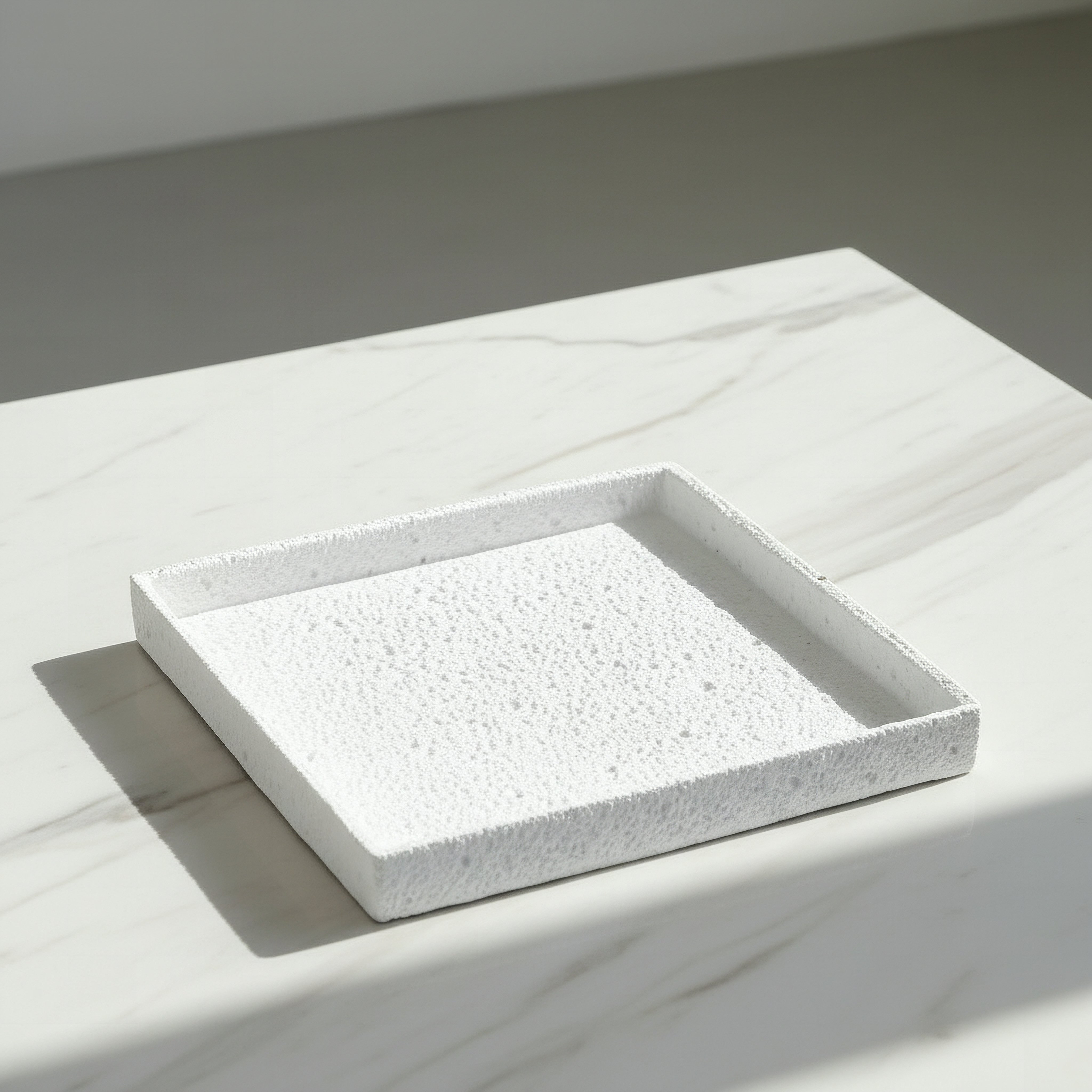 Audrey-Eden Square Cement Decorative Tray - 27x26x3 cm-hbxhomeware-hbxdecorandfurnishings-image-1