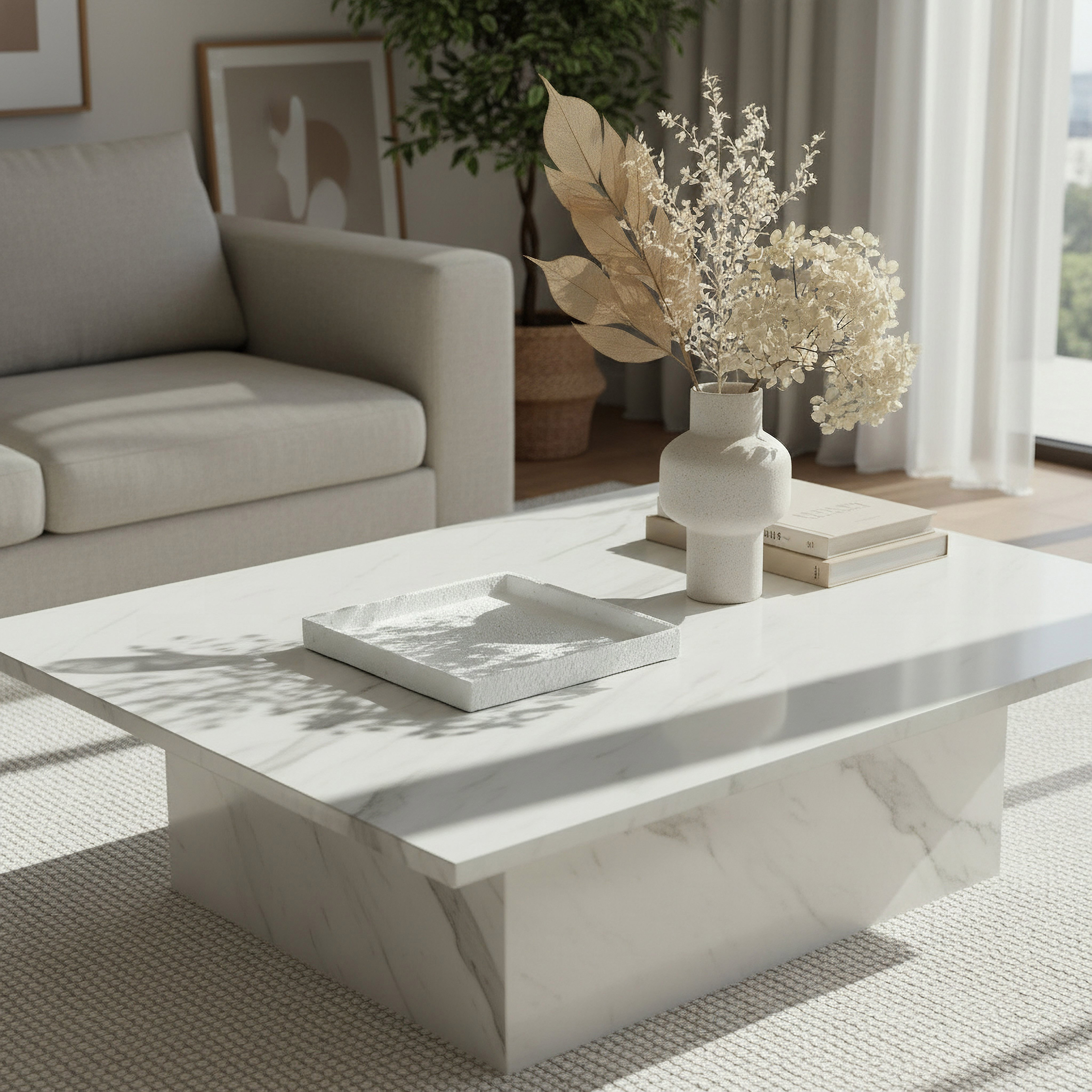 Audrey-Eden Square Cement Decorative Tray - 27x26x3 cm-hbxhomeware-hbxdecorandfurnishings-image-4