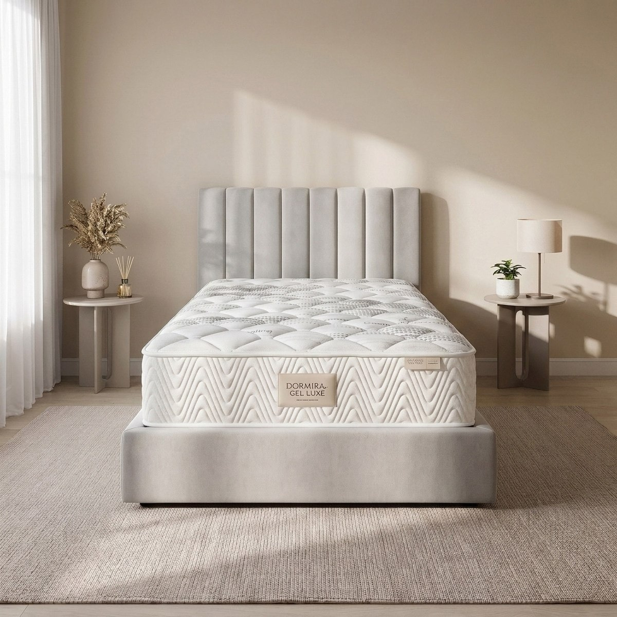 iDormira Gel Luxe Hotel Gel Memory Foam Medium Firm 7-Zone Pocket Spring Twin Mattress-120x200x33 cm-hbxfurniture-mattresses-twin-image-1