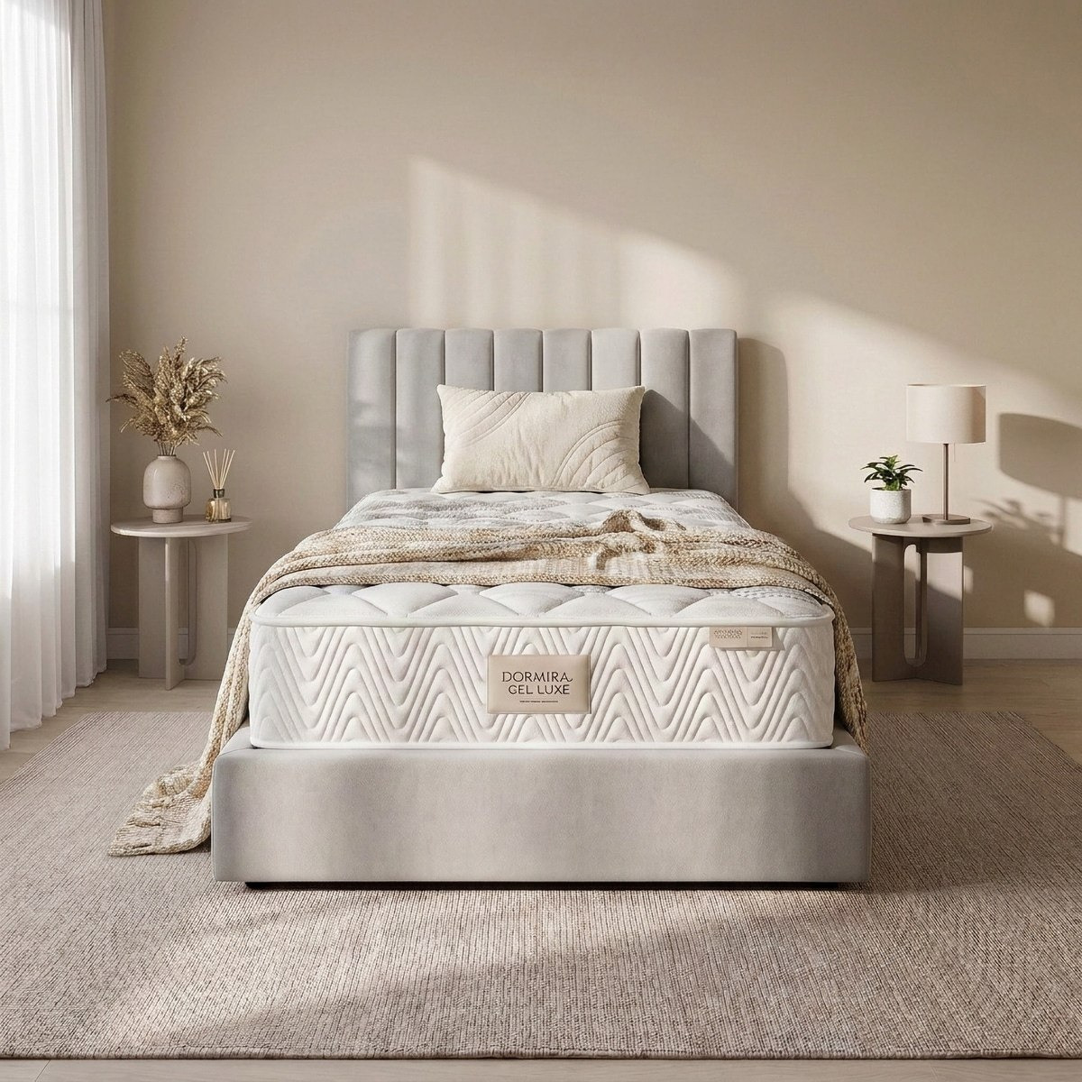 iDormira Gel Luxe Hotel Gel Memory Foam Medium Firm 7-Zone Pocket Spring Twin Mattress-120x200x33 cm-hbxfurniture-mattresses-twin-image-4